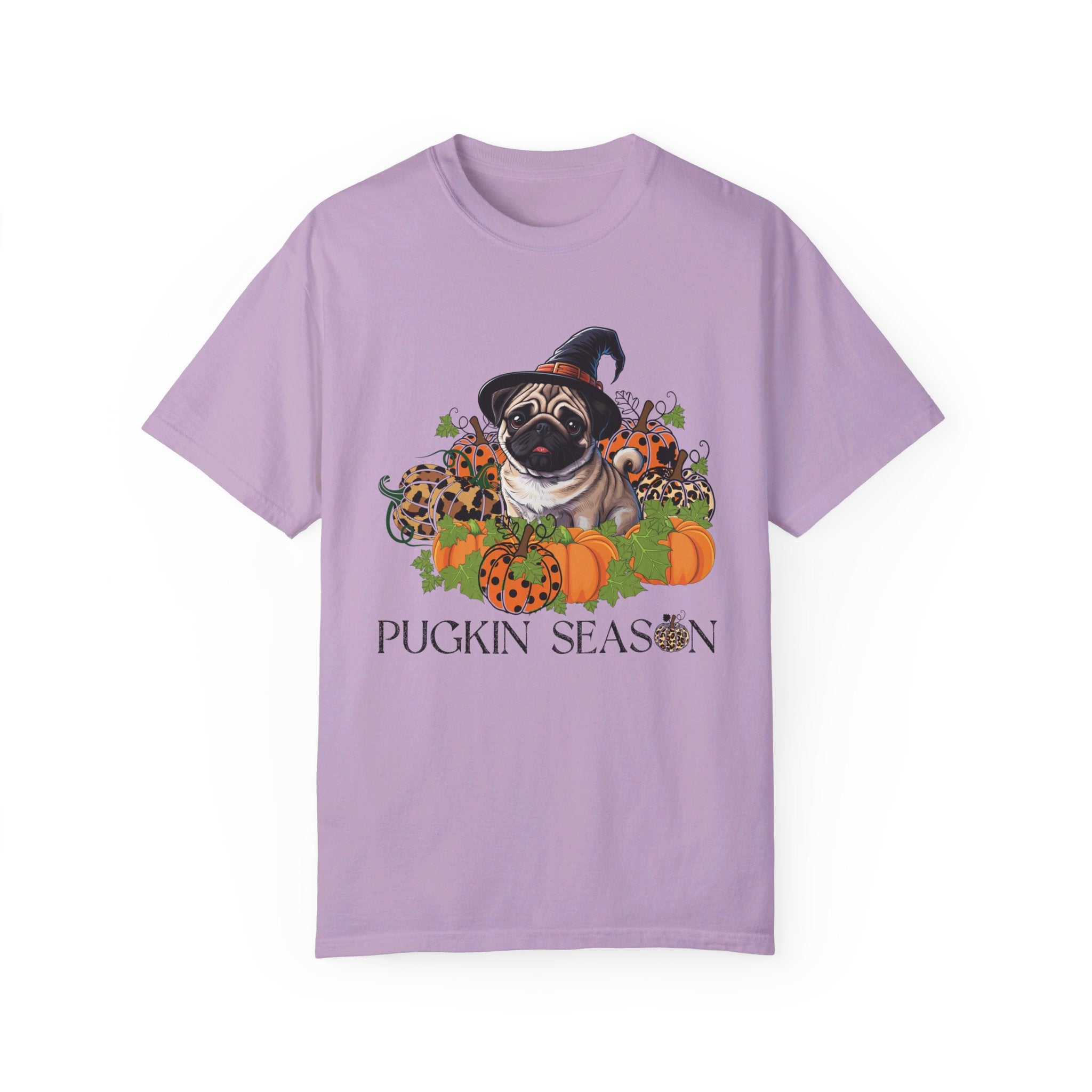 Fall Pug Shirt, Pugkin Season Shirt, Leopard Print Pumpkin T-shirt, Cute Dog Lover Graphic Tee, Halloween Party Gift Tshirt