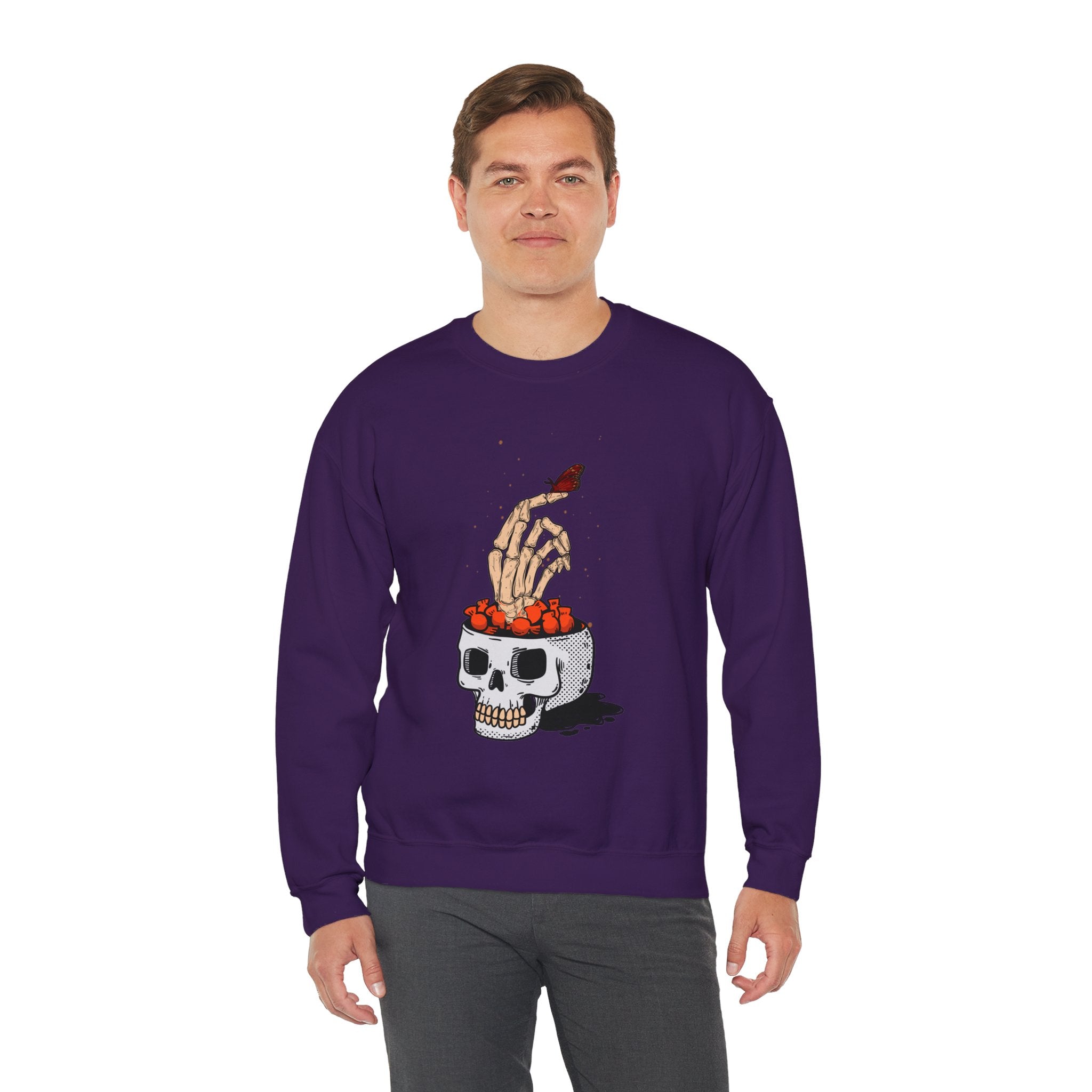 Skull skeleton hand halloween Sweatshirt, Skeleton Hand T-Shirt, Skeleton Shirt, Horror Gift, Skeleton Rock Tee, Rock and Roll Shirt