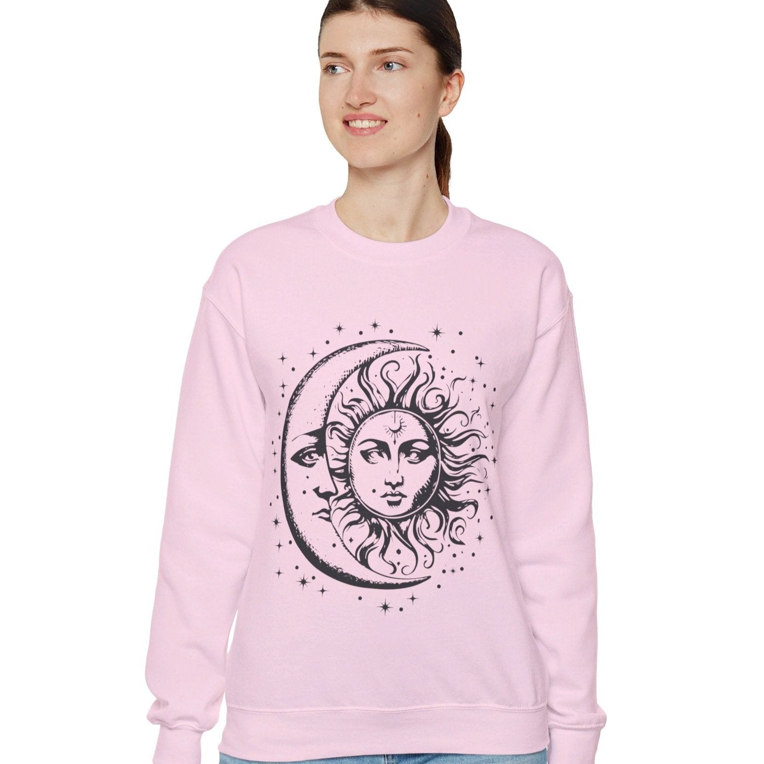 Sun and Moon Sweatshirt, Celestial Crewneck, Boho Sun and Moon Shirt, Hippie Hoodie, Retro Shirt, Vintage Style