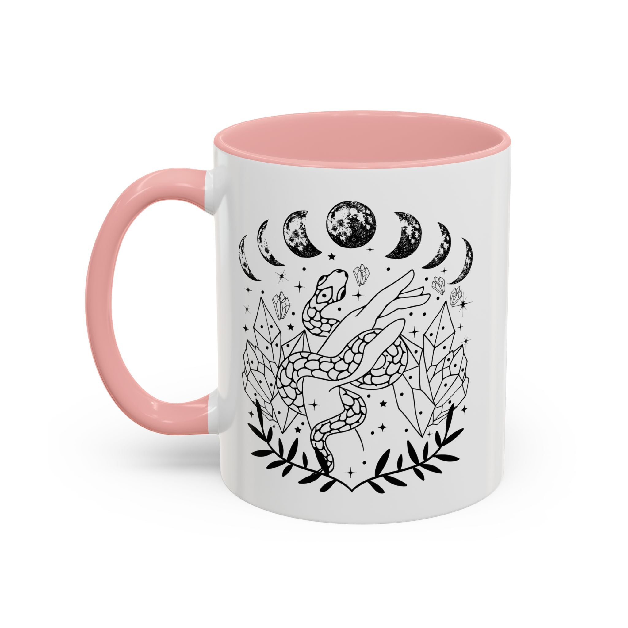 Celestial Snake Coffee Mug, Moon Phase Snake Mug, Coffee Mug, Unique Mystic Coffee Cup