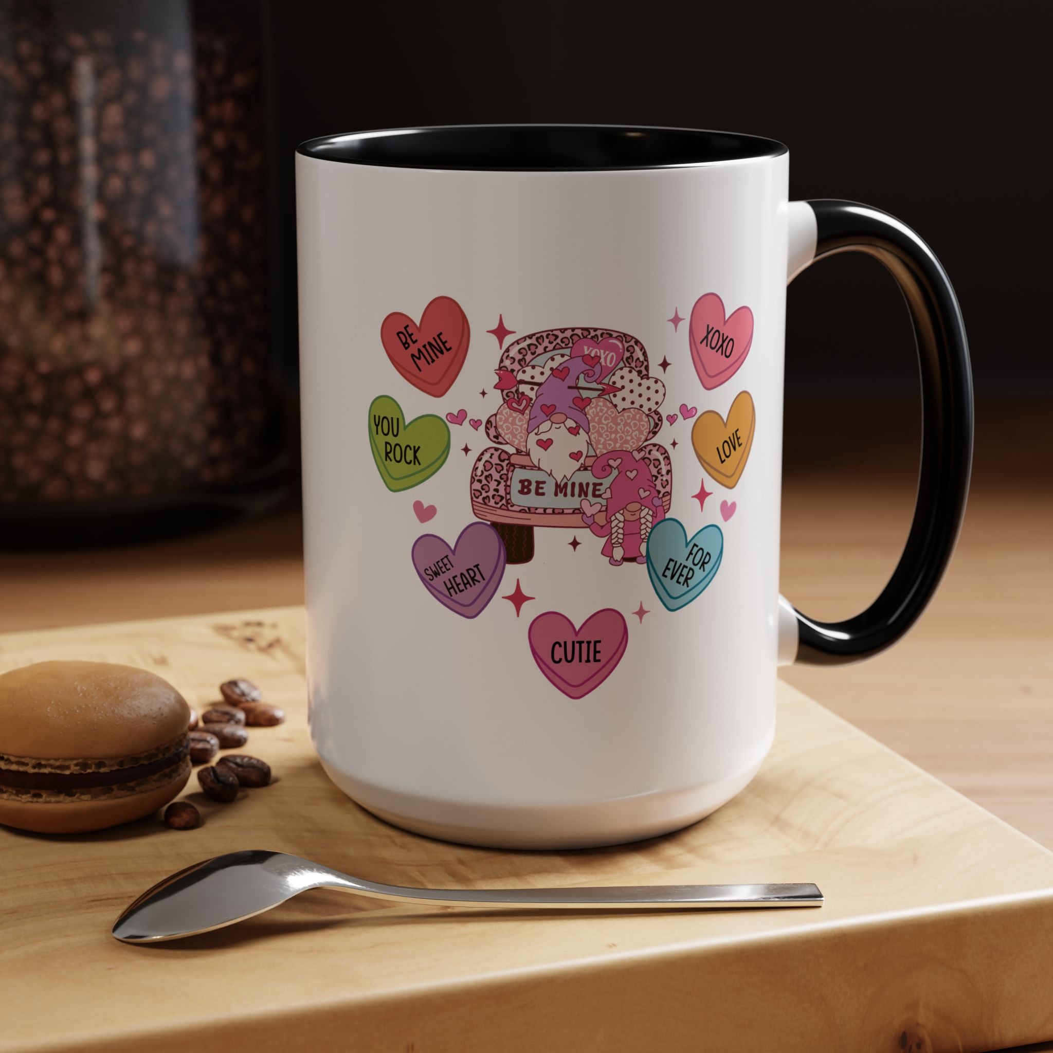 Candy Hearts Coffee Mug, Valentine's Conversation Hearts Mug, Valentines Day Coffee Mug, 15 oz 11 oz Mug, Pink Hearts Coffee Mug, Valentines Kitchen, Gift for Her