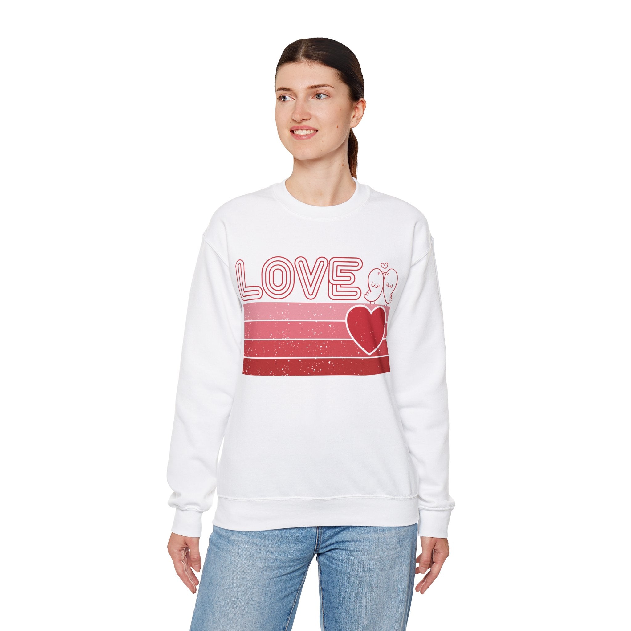Retro Love Valentines Day Sweatshirt, Valentines Day Shirts For Woman, Heart Shirt, Cute Valentine Shirt, Valentines Day Gift, Valentines Gift