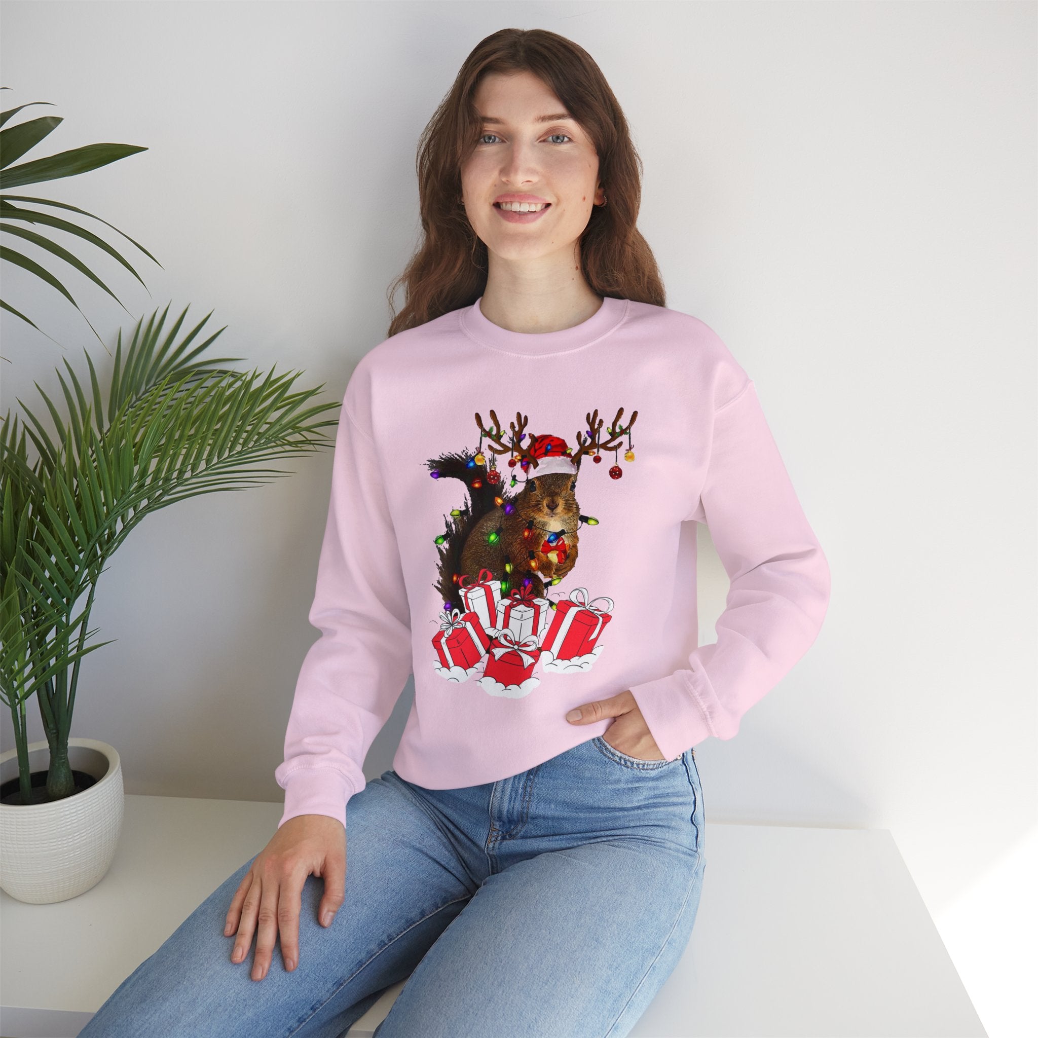 Christmas Squirrel Lights Sweatshirt, Christmas Sweatshirt, Funny Christmas Sweat, Christmas Gift Sweater, Holiday Crewneck