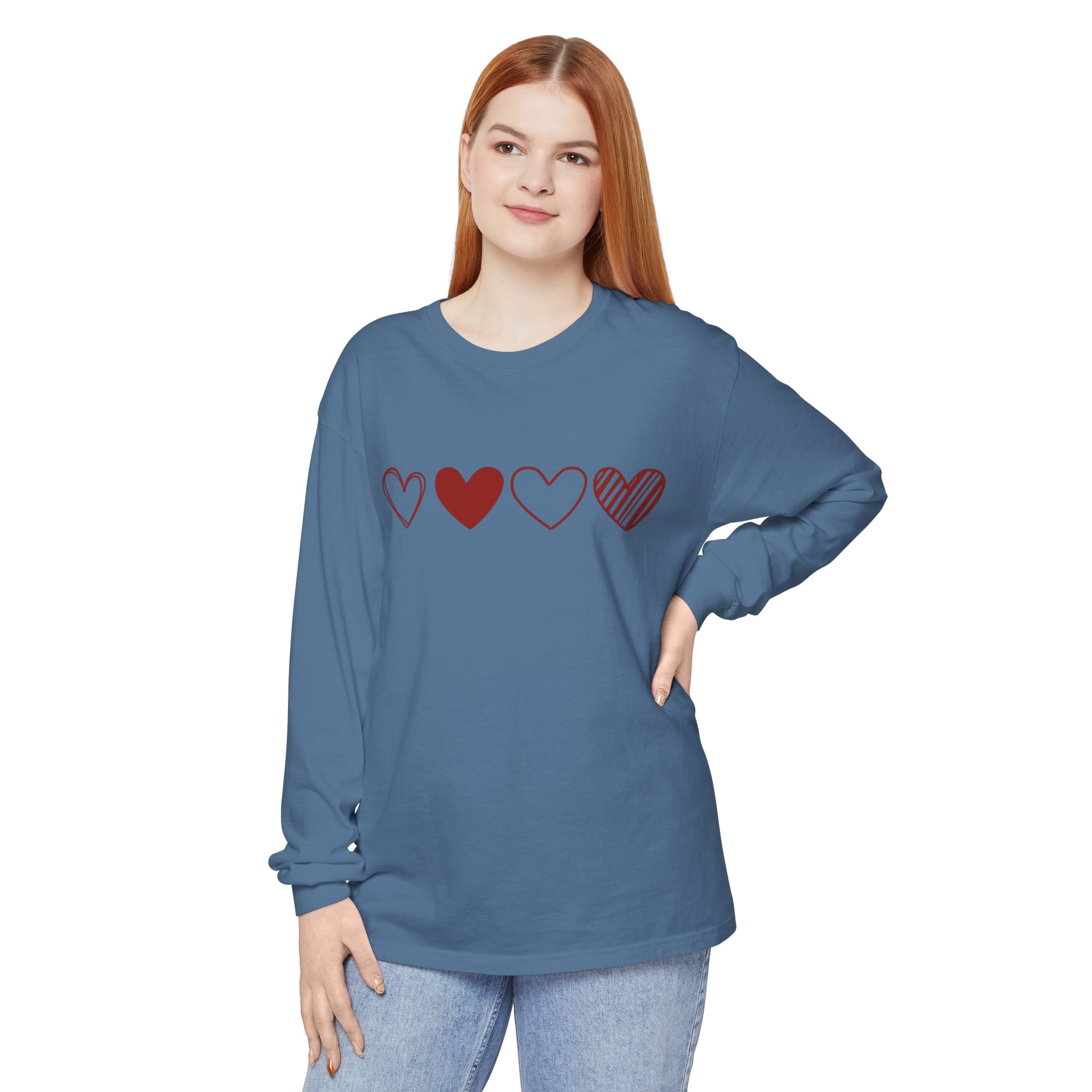 Heart Long Sleeve T-Shirt, Valentines Day Sweatshirt, Couple Gift Long Sleeve Shirt, Valentines Day Shirt, Heart Gift for Women, Valentine