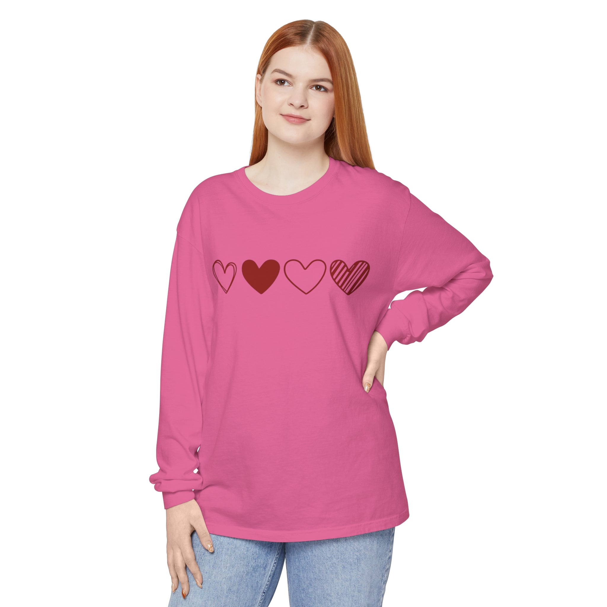 Heart Long Sleeve T-Shirt, Valentines Day Sweatshirt, Couple Gift Long Sleeve Shirt, Valentines Day Shirt, Heart Gift for Women, Valentine