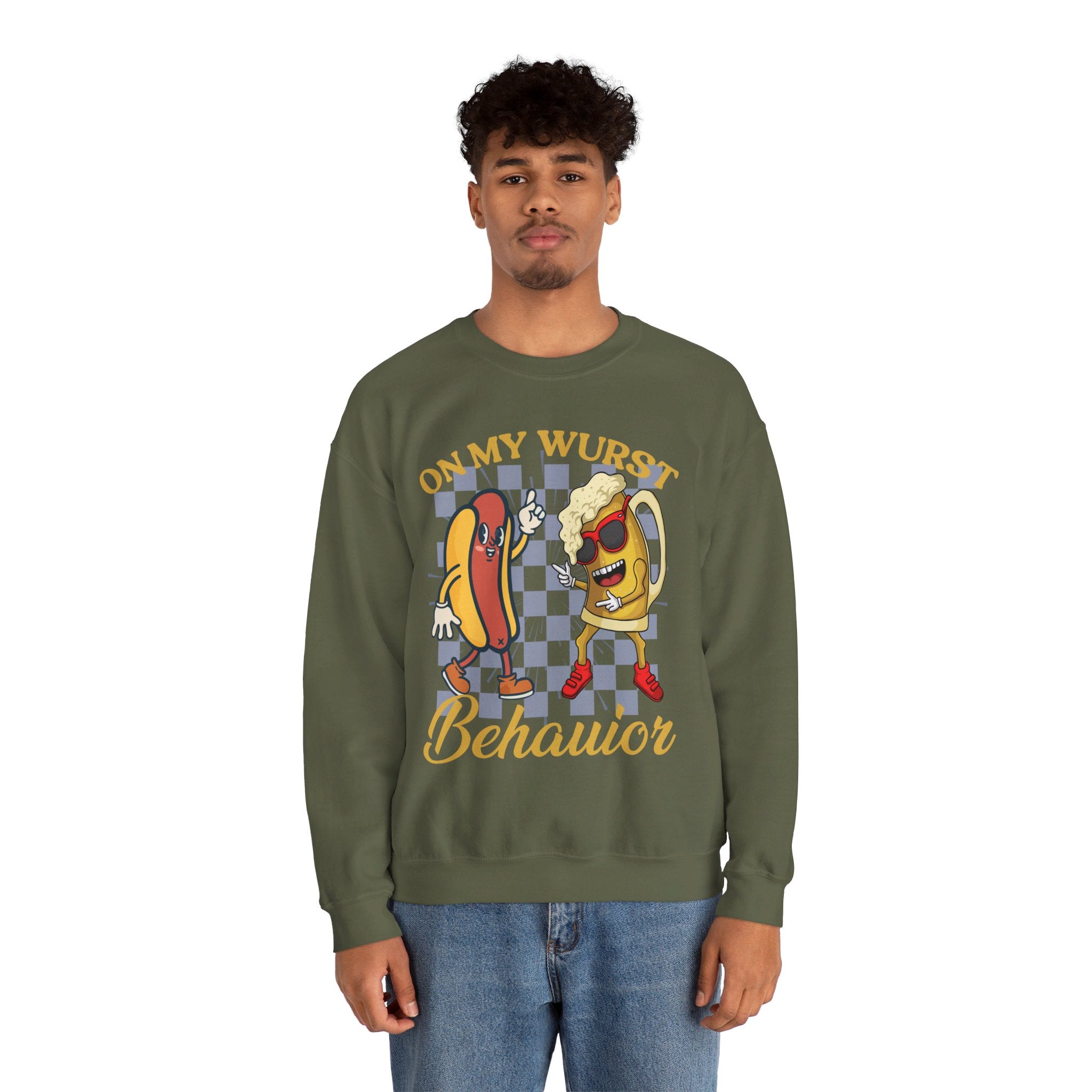 Funny Oktoberfest Sweatshirt, Wurst Behavior Schnitzel Faced Sweater, Group Drinking Shirts, Oktoberfest Shirts