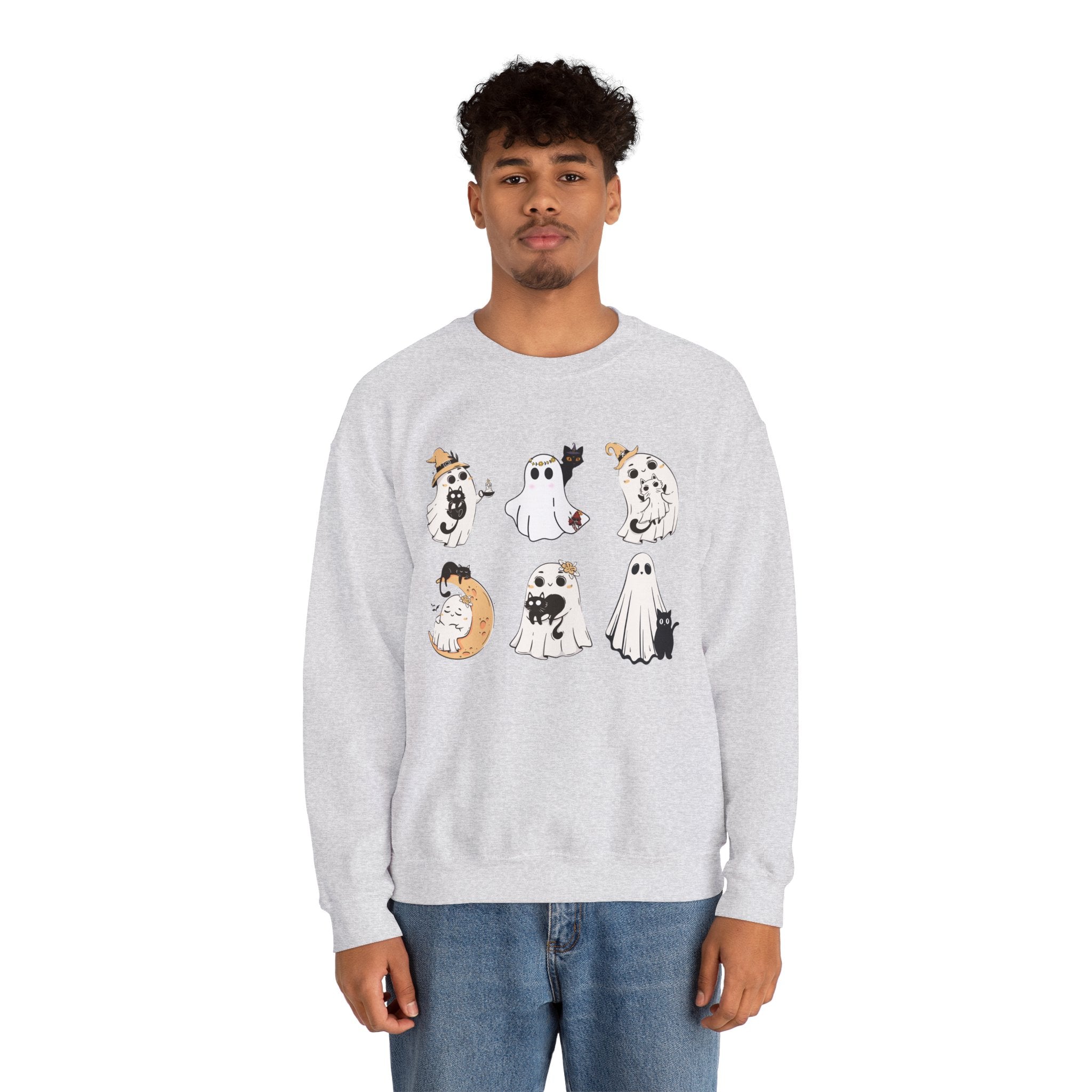 Ghost Cat Sweatshirt, Cat Halloween Shirt, Cat Ghost T-Shirt, Cat Lover Tshirt, Spooky Season Shirt, Halloween Sweater,Trendy Halloween Gift