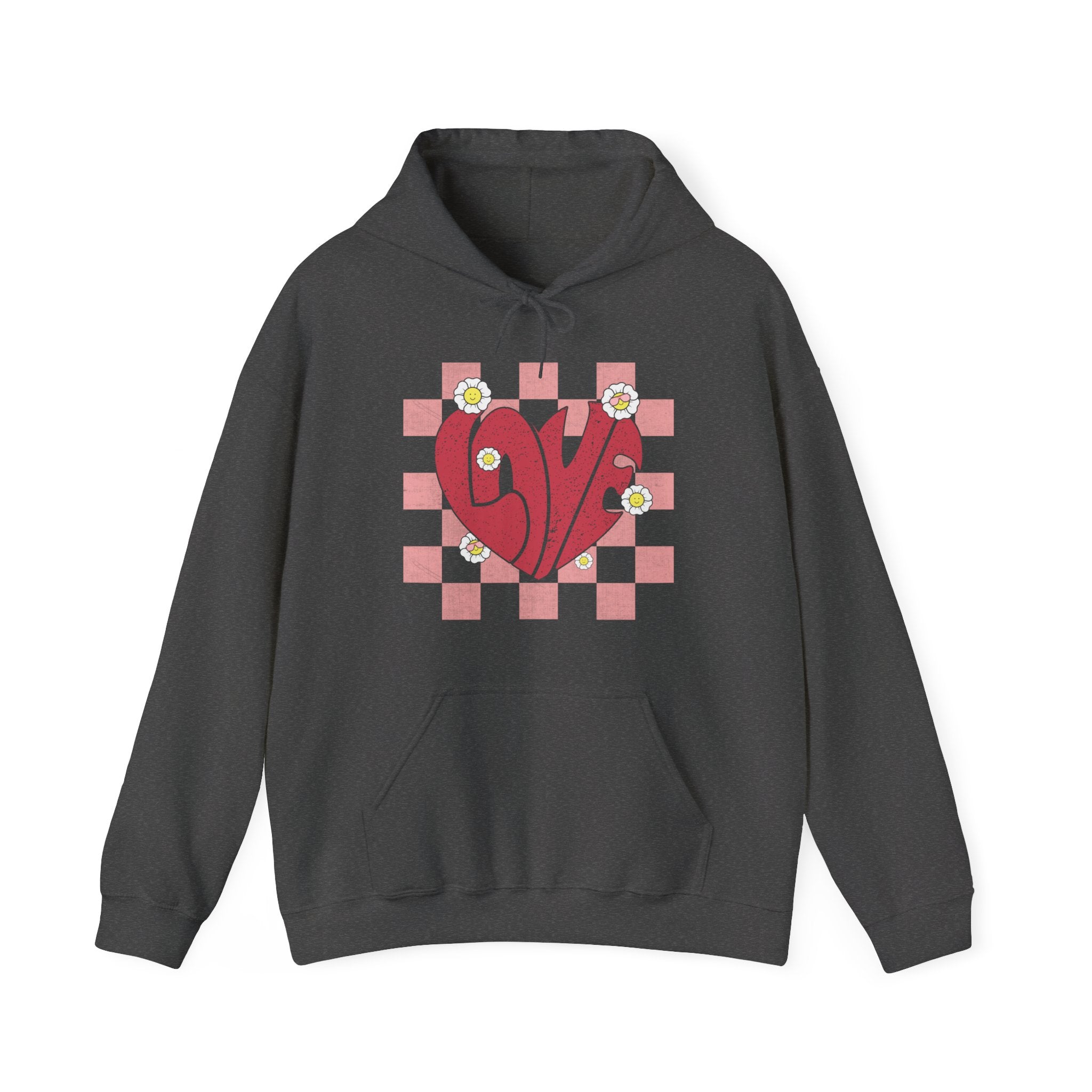 Valentine Heart Hoodie, Retro Love Hoodie, Love Shirt, Xoxo Shirt, Valentines Day Gift, Checker heart Hoodie, Heart Love Shirt