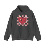 Valentine Heart Hoodie, Retro Love Hoodie, Love Shirt, Xoxo Shirt, Valentines Day Gift, Checker heart Hoodie, Heart Love Shirt