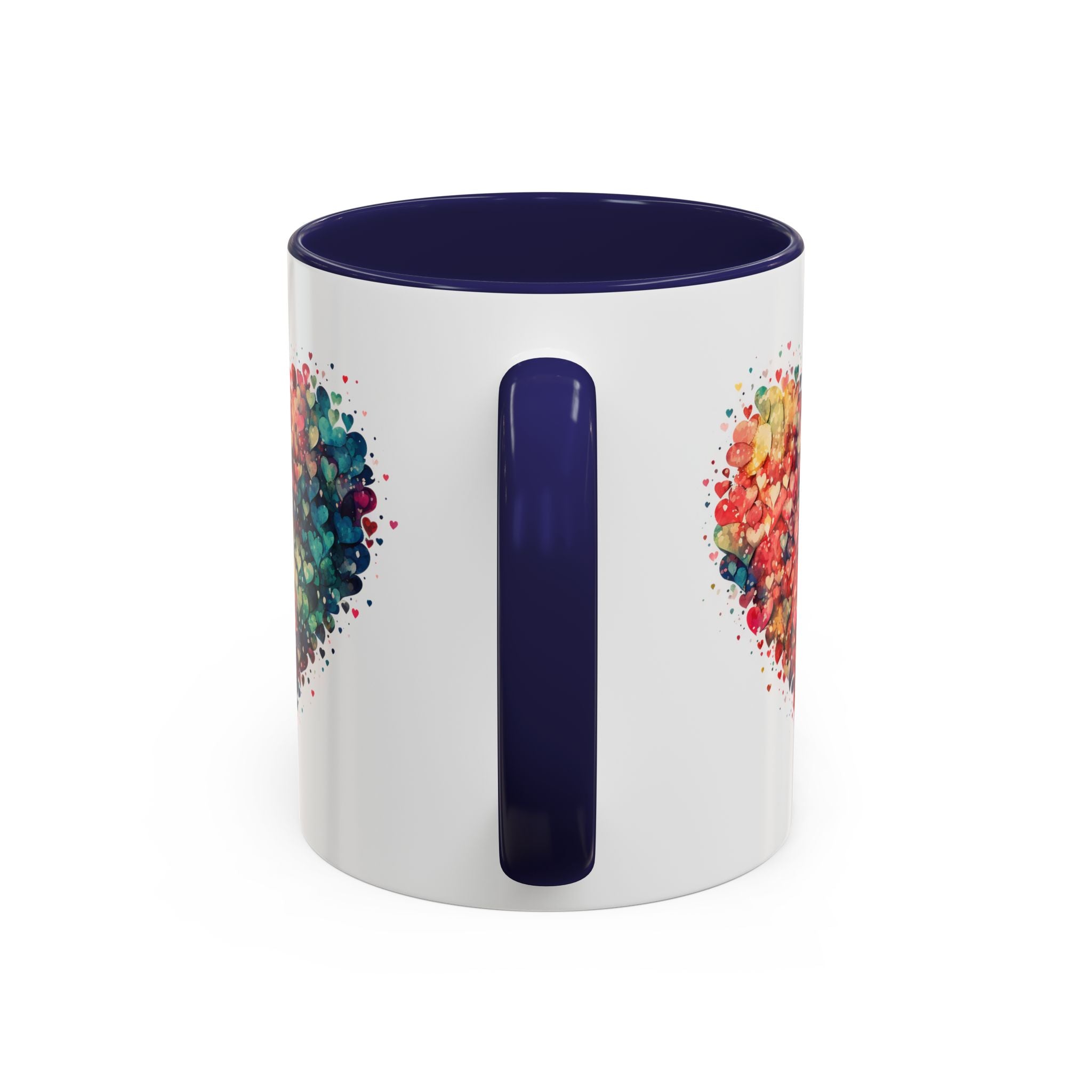 Watercolor Heart Coffee Mug, Heart Mug, Two-Tone Coffee Mugs, 11oz & 15oz Mug, Watercolor Heart Mug