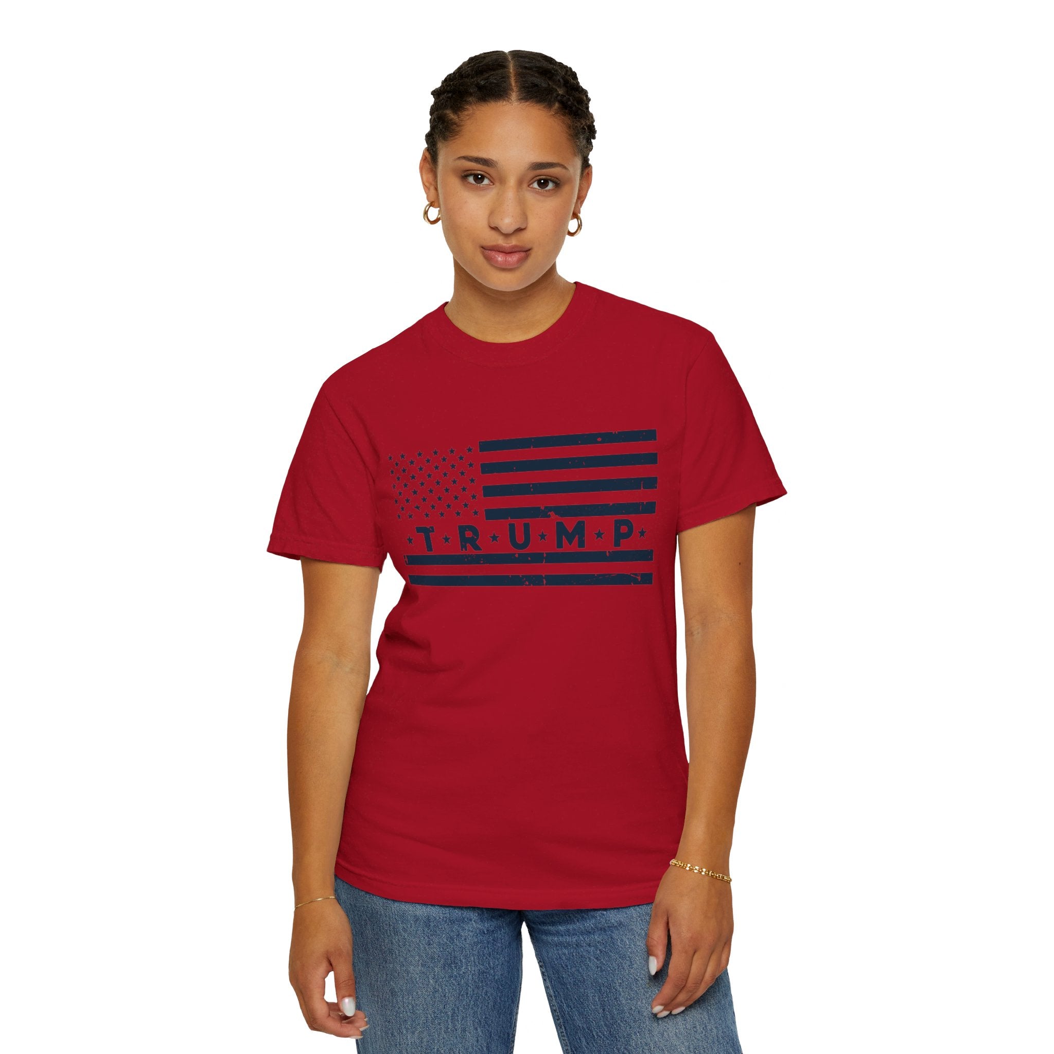 Trump Flag,Trump Flag Shirt,Donald Trump Shirt, Womens Trump Clothing, Republican T Shirts, Pro Trump Train MAGA Ladies Trump Tee