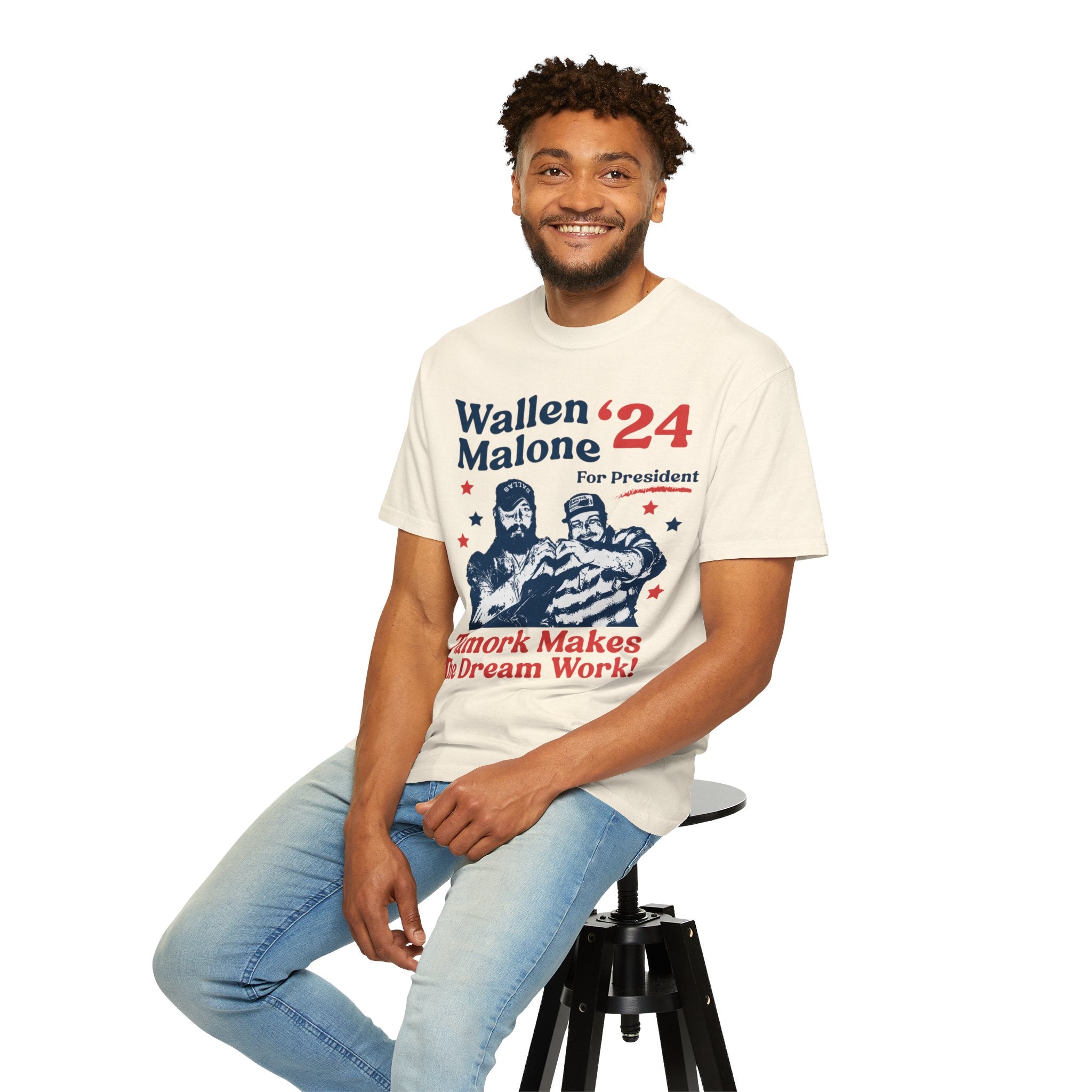 Wallen Malone 2024 For President, Funny '24 Election Graphic Tee, Vintage Inspired Humor Concert Music T-Shirt, Had Some Help