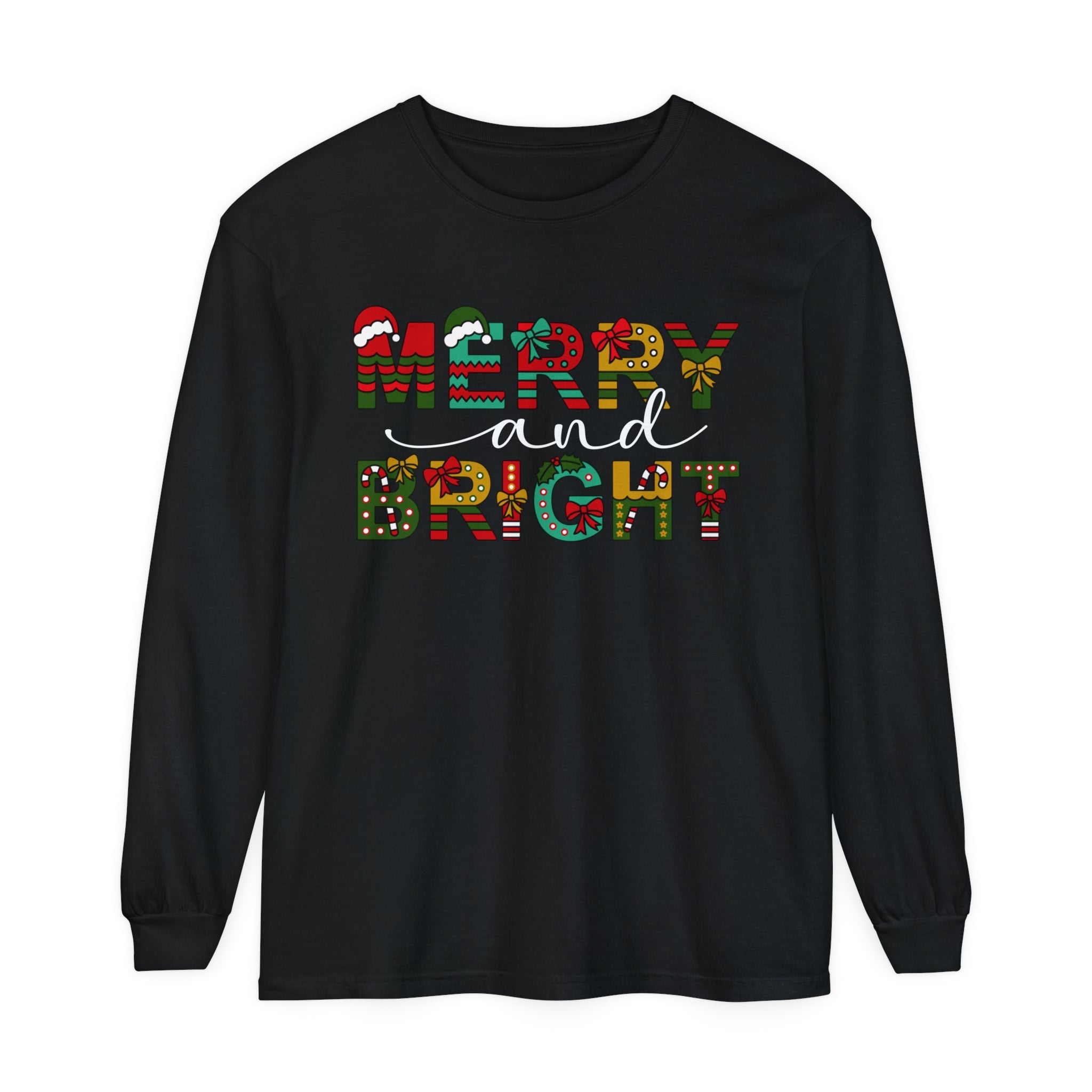 Merry and Bright Christmas Long Sleeve Shirts Christmas Shirts For Women Merry and Bright Shirt Cute Festive Gift Festive Holiday Shirts Cute XMAS Gift