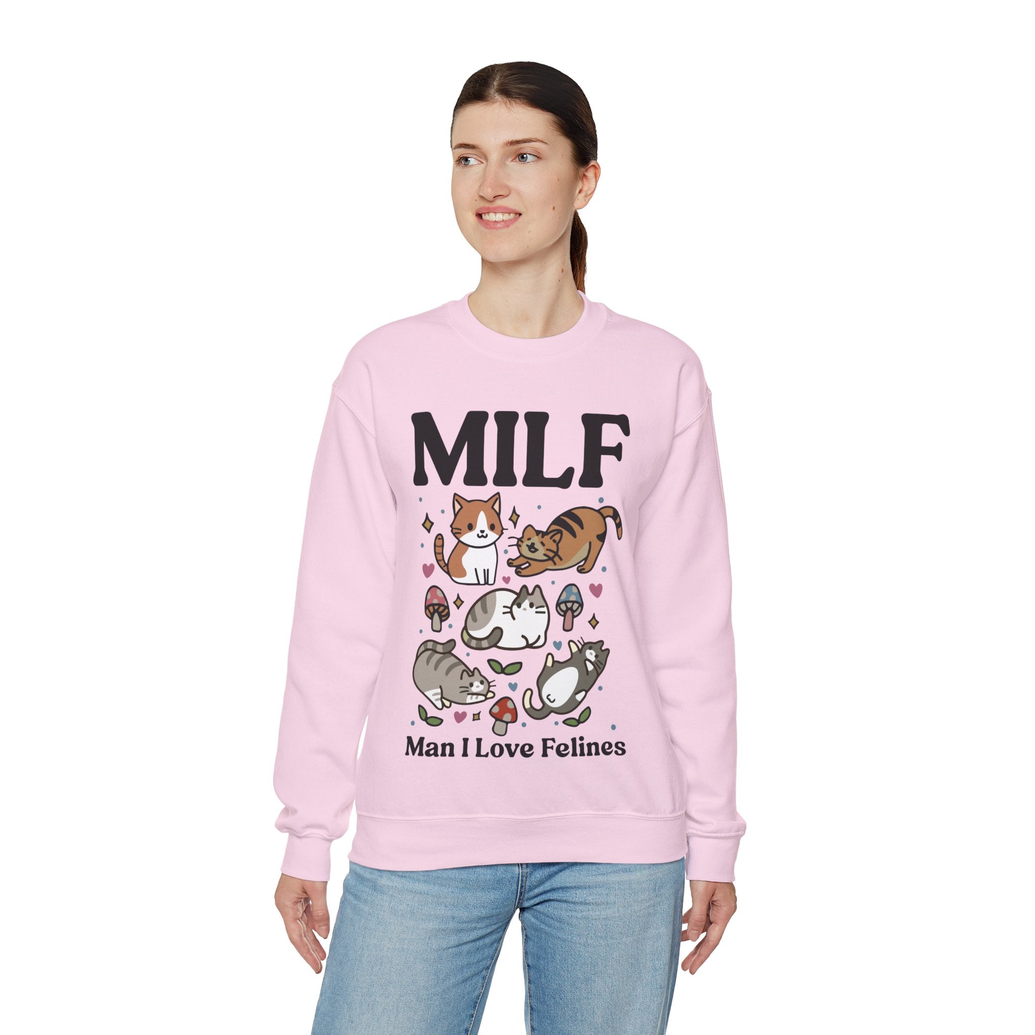 MILF Funny Sweatshirt, Man I Love Felines, Cat Lover Gift, Cat Lover Shirt, Cat Person Gifts, Cat Person Shirt, Mom Shirt Gift, Retro Cat Sweater