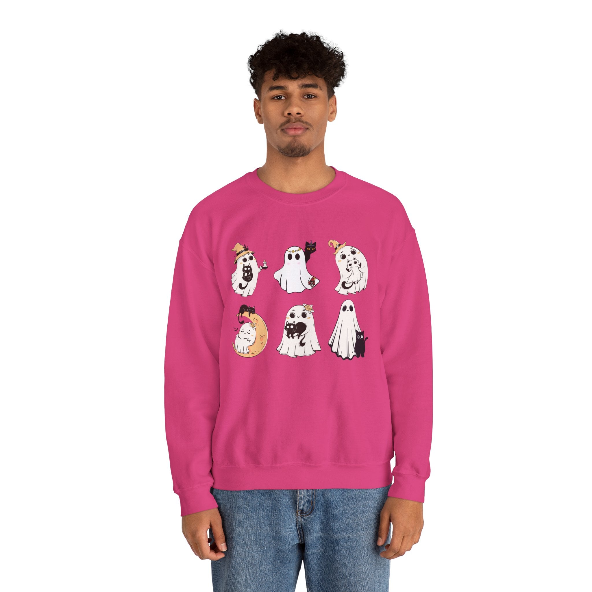 Ghost Cat Sweatshirt, Cat Halloween Shirt, Cat Ghost T-Shirt, Cat Lover Tshirt, Spooky Season Shirt, Halloween Sweater,Trendy Halloween Gift