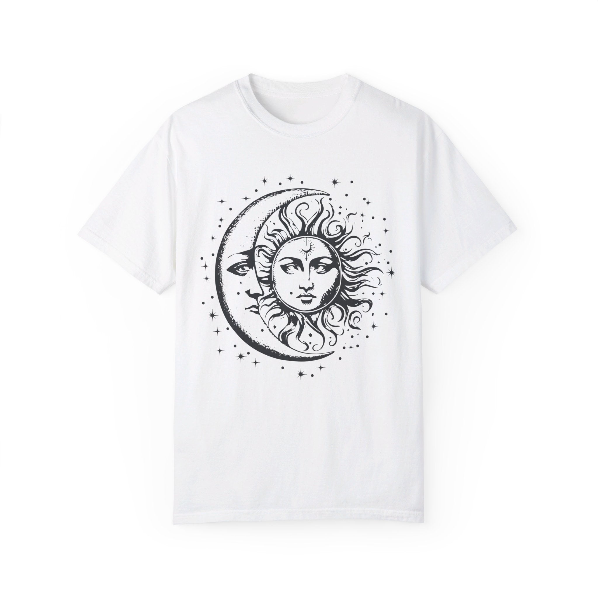 Celestial Shirt, Moon Phase T-shirt, Boho Mystical Moon And Sun Tee, Boho Moon Outfit, Spiritual Moon Unisex Clothing Gifts