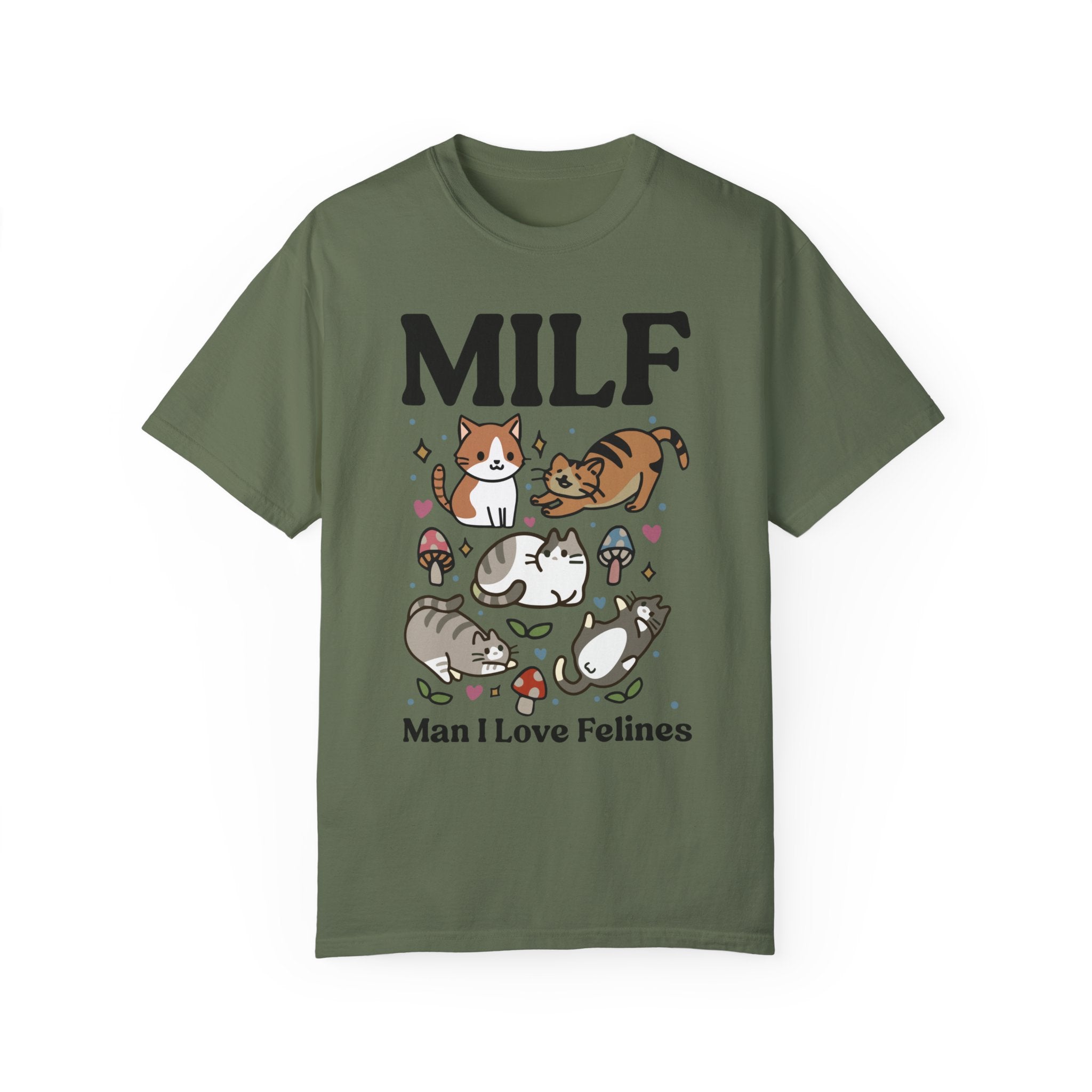 Retro Feline Tshirt, Funny MILF Cat Shirt, Cottagecore kitty Tee, UNISEX T-shirt, Man I love Felines Shirt, Girlfriend gift