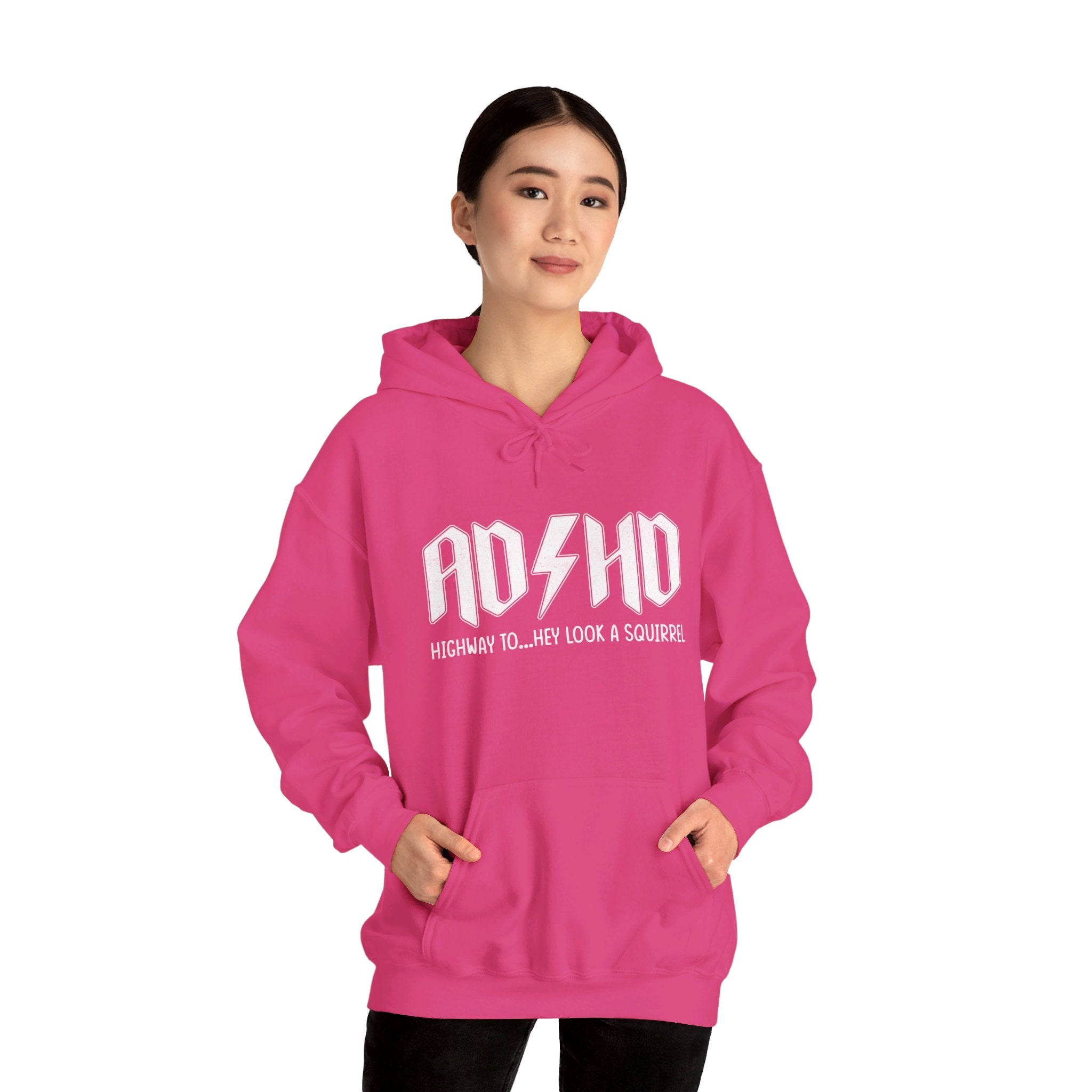 AD HD Highway to... Hey Look a Squirrel Hoodie, Funny Adhd Hoodie, Mental Health Hoodie, Motivational Hoodie, Cool Adhd Hoodie