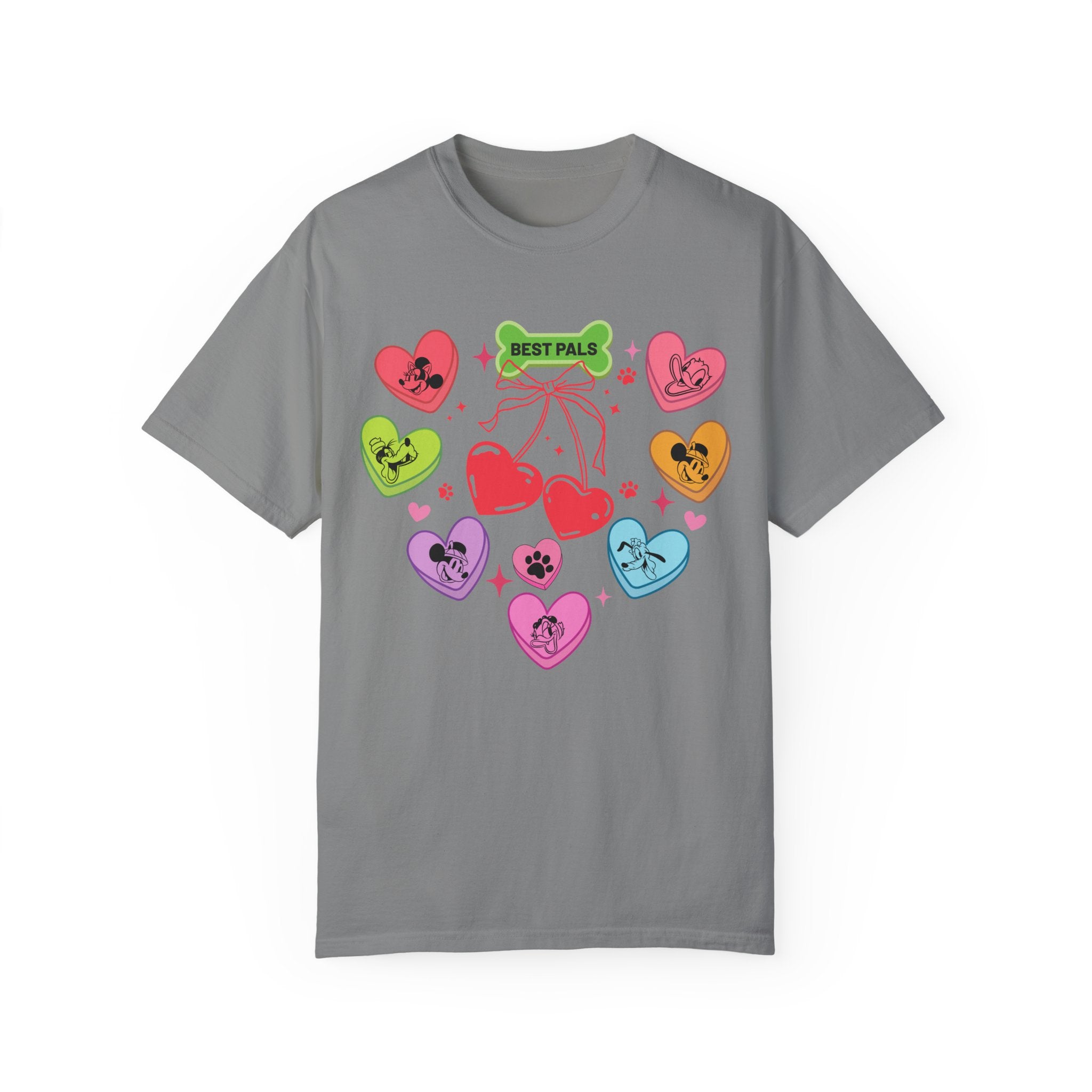 Disney Mickey And Friends Valentine Candy Hearts Shirt, Valentine Disney Characters T-Shirt, Disney Mickey Friends Couple Shirt, Disney Valentine Matching Tee