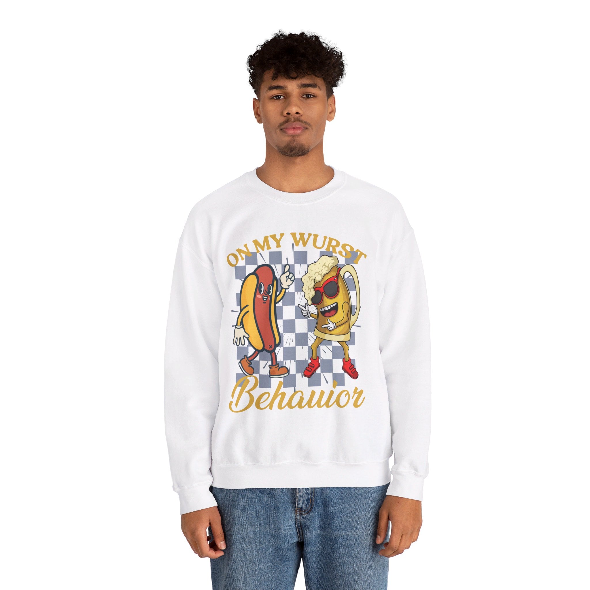Funny Oktoberfest Sweatshirt, Wurst Behavior Schnitzel Faced Sweater, Group Drinking Shirts, Oktoberfest Shirts