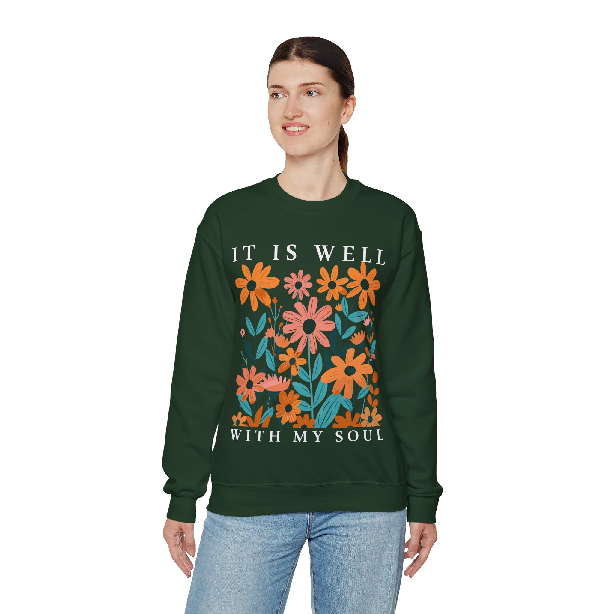 It is Well With My Soul Christian Sweatshirt, Christian Shirts, Vintage Floral Christian Shirt, Christian gifts, Jesus Apparel