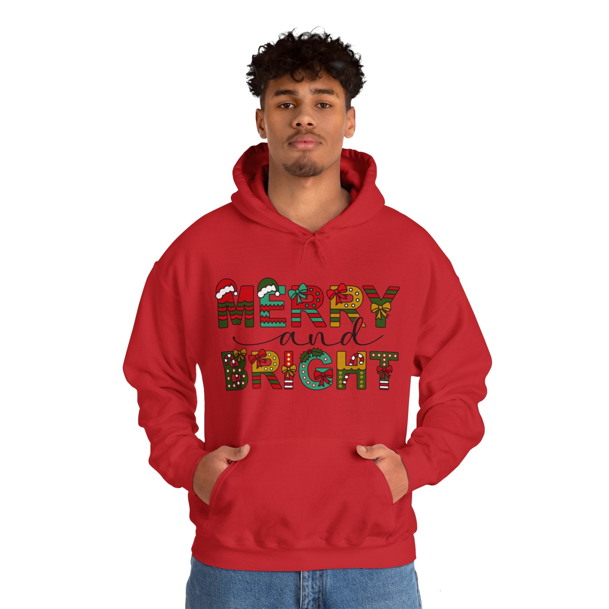 Merry And Bright Hoodie, Christmas Hoodie, Christmas Women Hoodie, Christmas Family Hoodie, Christmas Shirt, Christmas Matching Hoodie