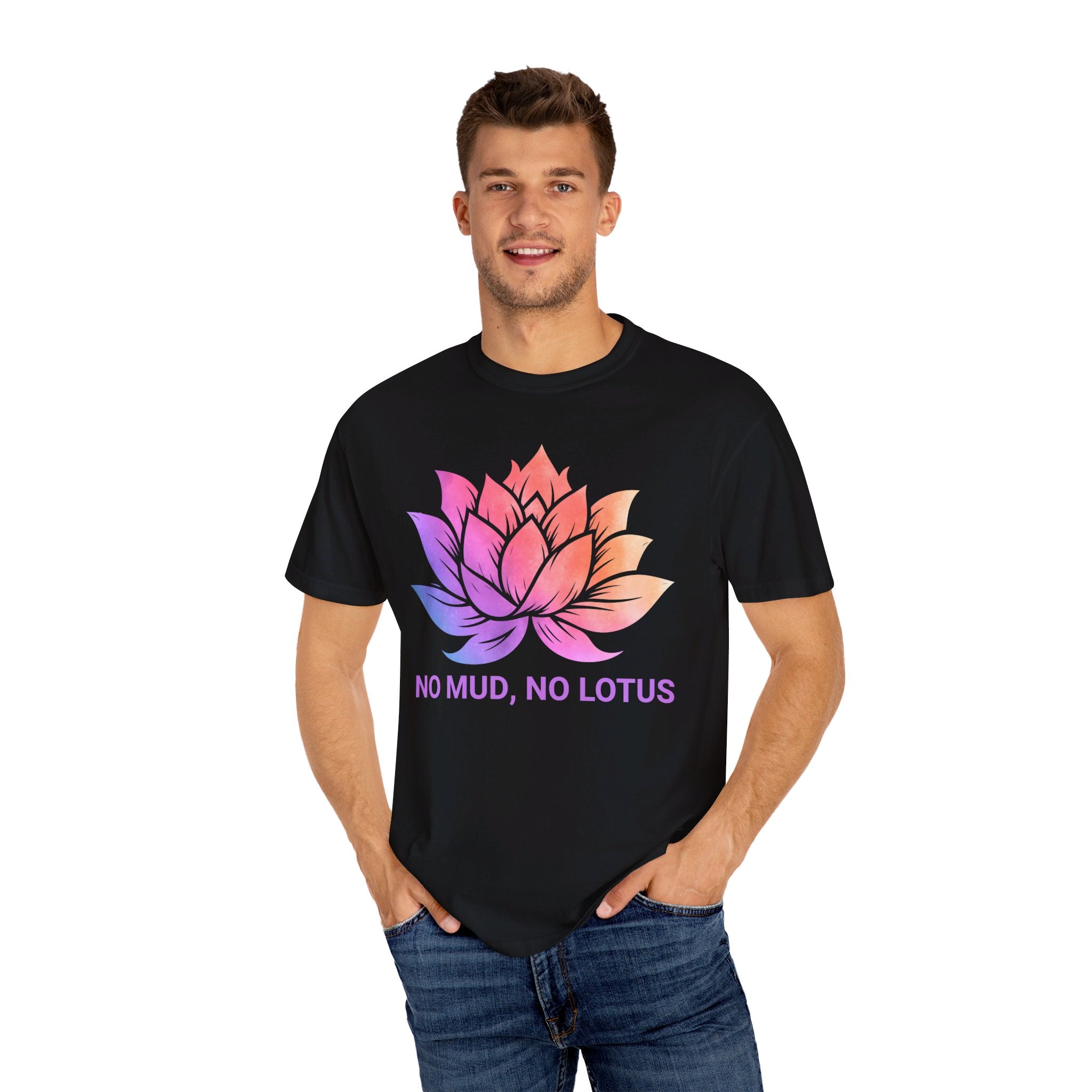 Lotus Flower T-Shirt, Zen Meditation Gift, No Mud No Lotus, Yoga Clothes for Women, Meditation Shirt, Spiritual Tshirt, Yoga Shirt, Namaste Yall