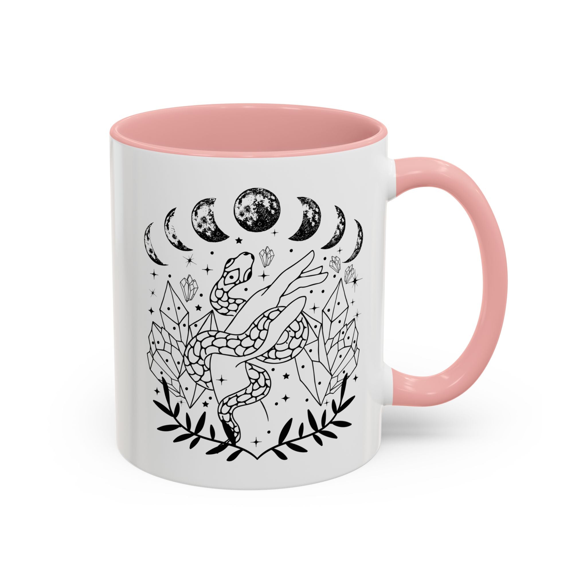 Celestial Snake Coffee Mug, Moon Phase Snake Mug, Coffee Mug, Unique Mystic Coffee Cup