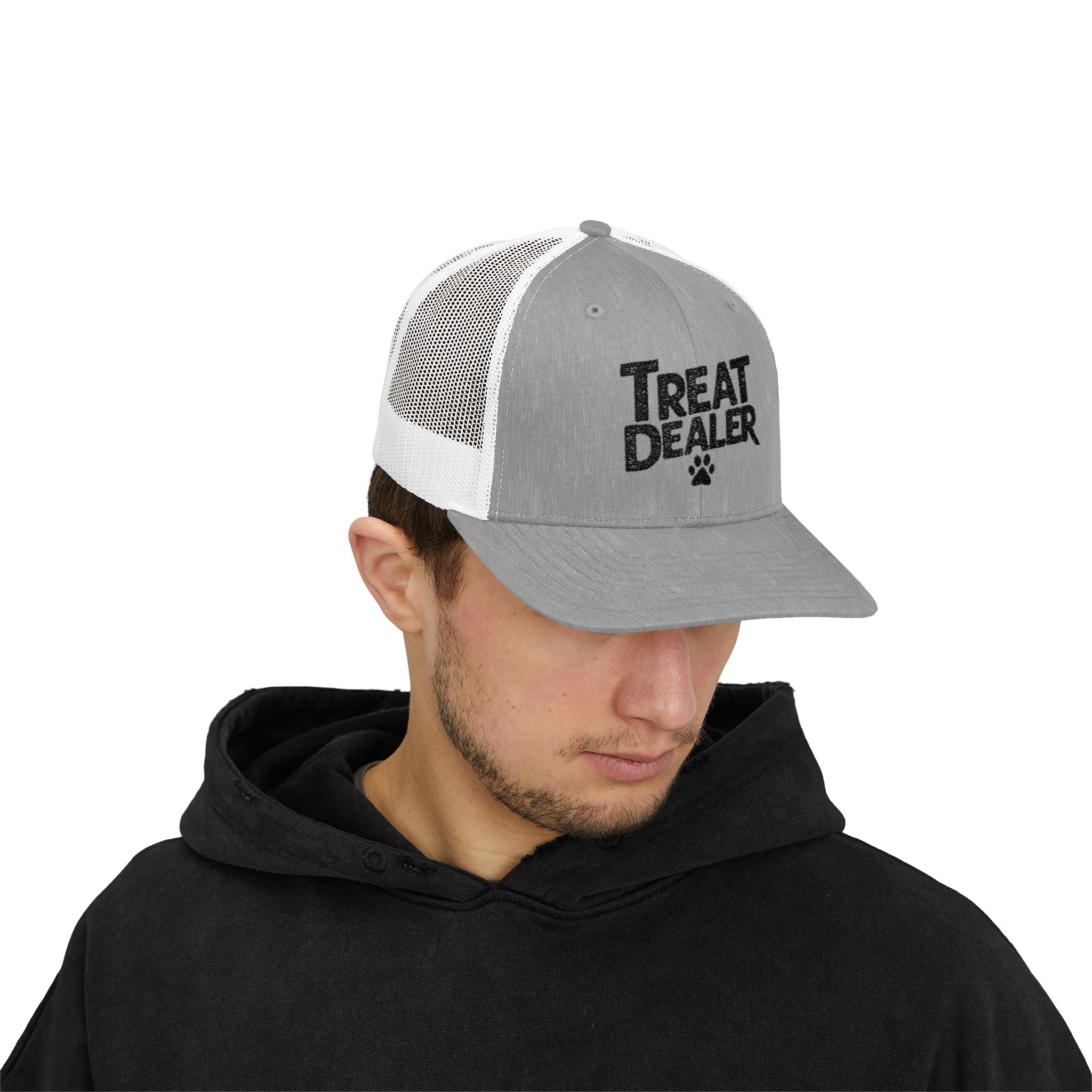 Custom Embroidery Treat Dealer Hat, Funny Dog Cap, Funny Dog Owners, Custom Pet Lover Gift, Unique Dog Owner Gifts, Custom Dog Snapback Trucker Cap