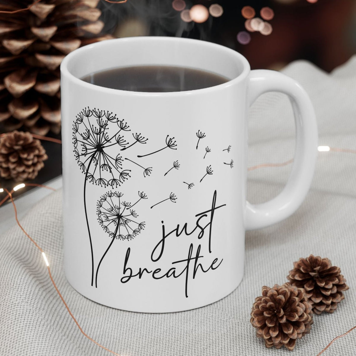 Just Breathe Mug, Inspirational Coffee Mug, Inhale Exhale, Gift For Friend, Keep Calm, Motivational, Gift For Friend, Friend Gift