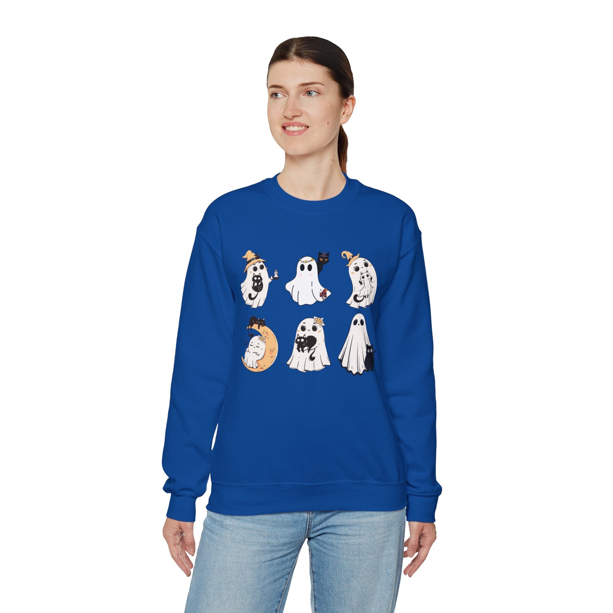 Ghost Cat Sweatshirt, Cat Halloween Shirt, Cat Ghost T-Shirt, Cat Lover Tshirt, Spooky Season Shirt, Halloween Sweater,Trendy Halloween Gift