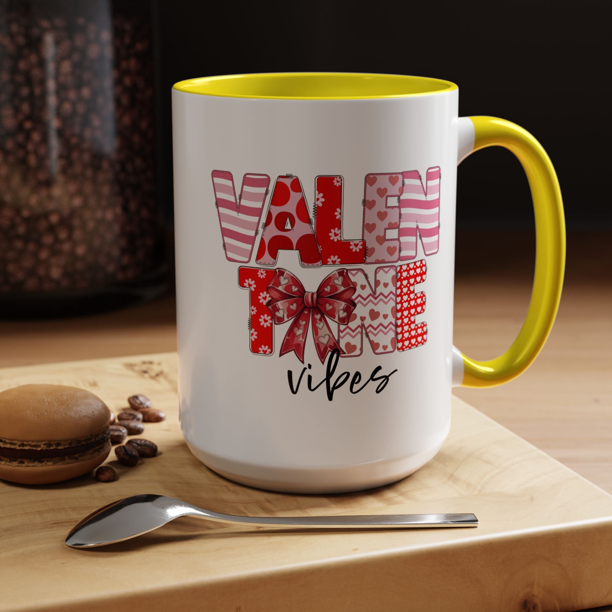 Valentine Vibes Coffee Mug, Coquette Valentine Vibes Mug, Brushstroke Valentine Coffee Cup, Gift For Her