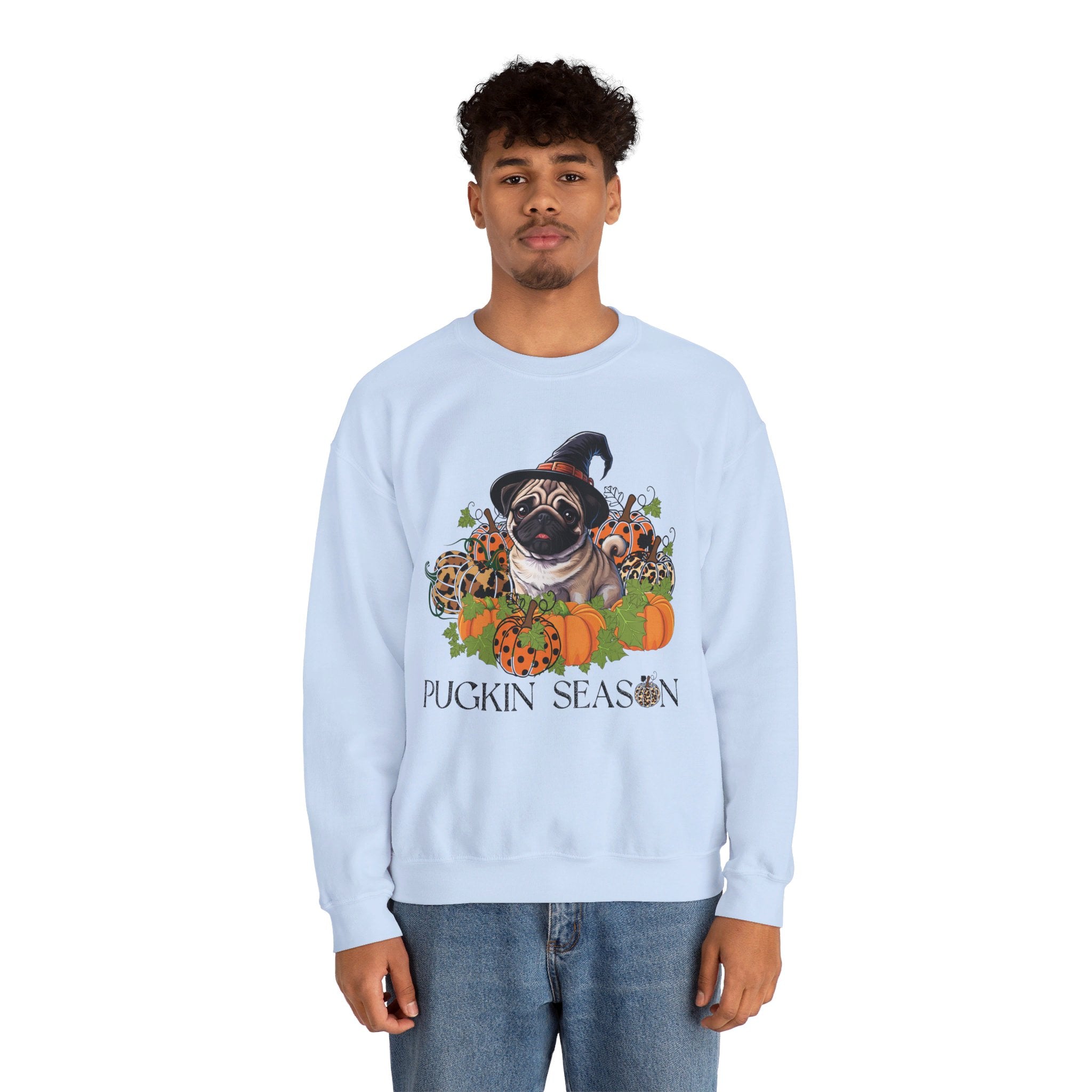 Fall Pug Sweatshirt, Pugkin Season Shirt, Leopard Print Pumpkin T-shirt, Cute Dog Lover Graphic Tee, Halloween Party Gift Tshirt