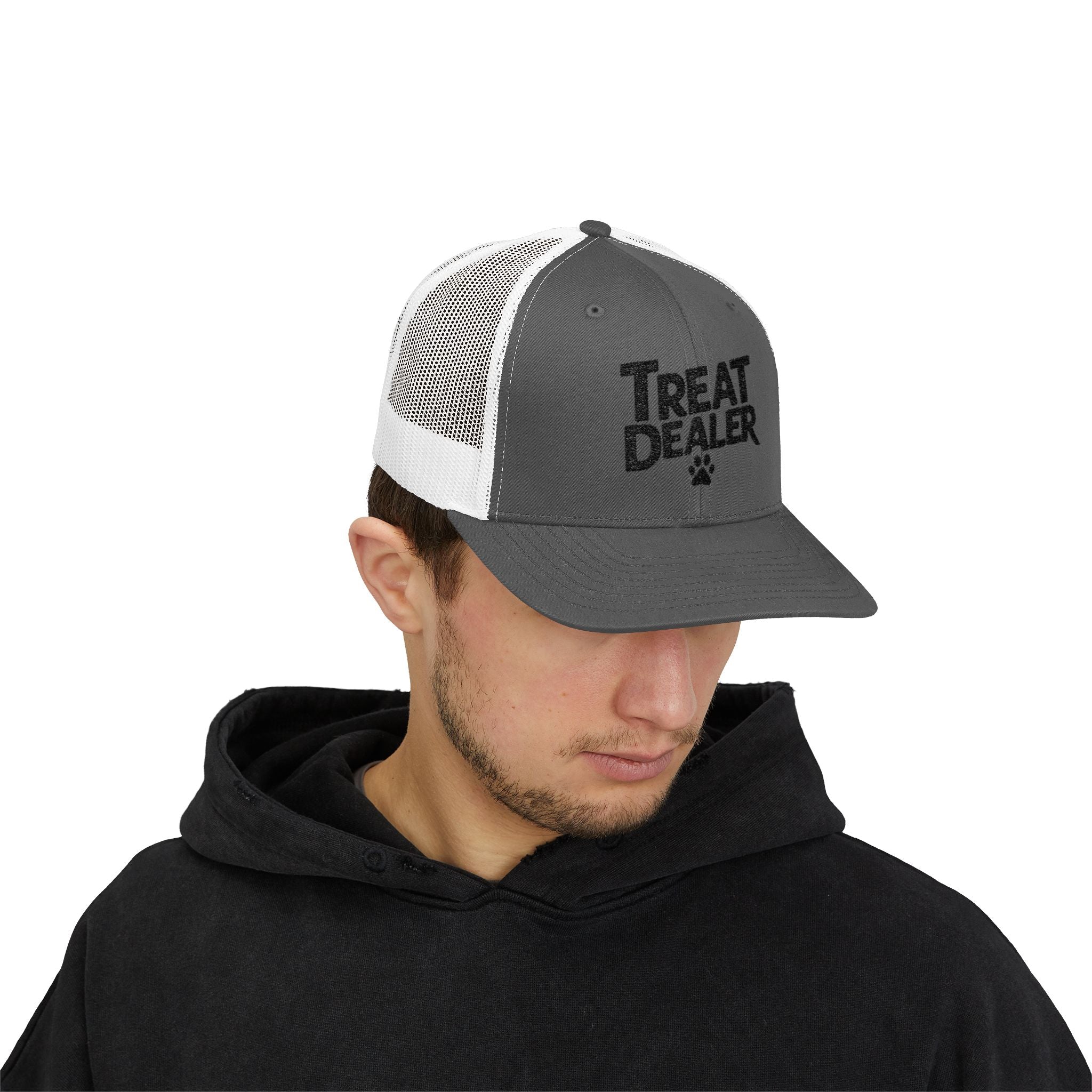 Custom Embroidery Treat Dealer Hat, Funny Dog Cap, Funny Dog Owners, Custom Pet Lover Gift, Unique Dog Owner Gifts, Custom Dog Snapback Trucker Cap