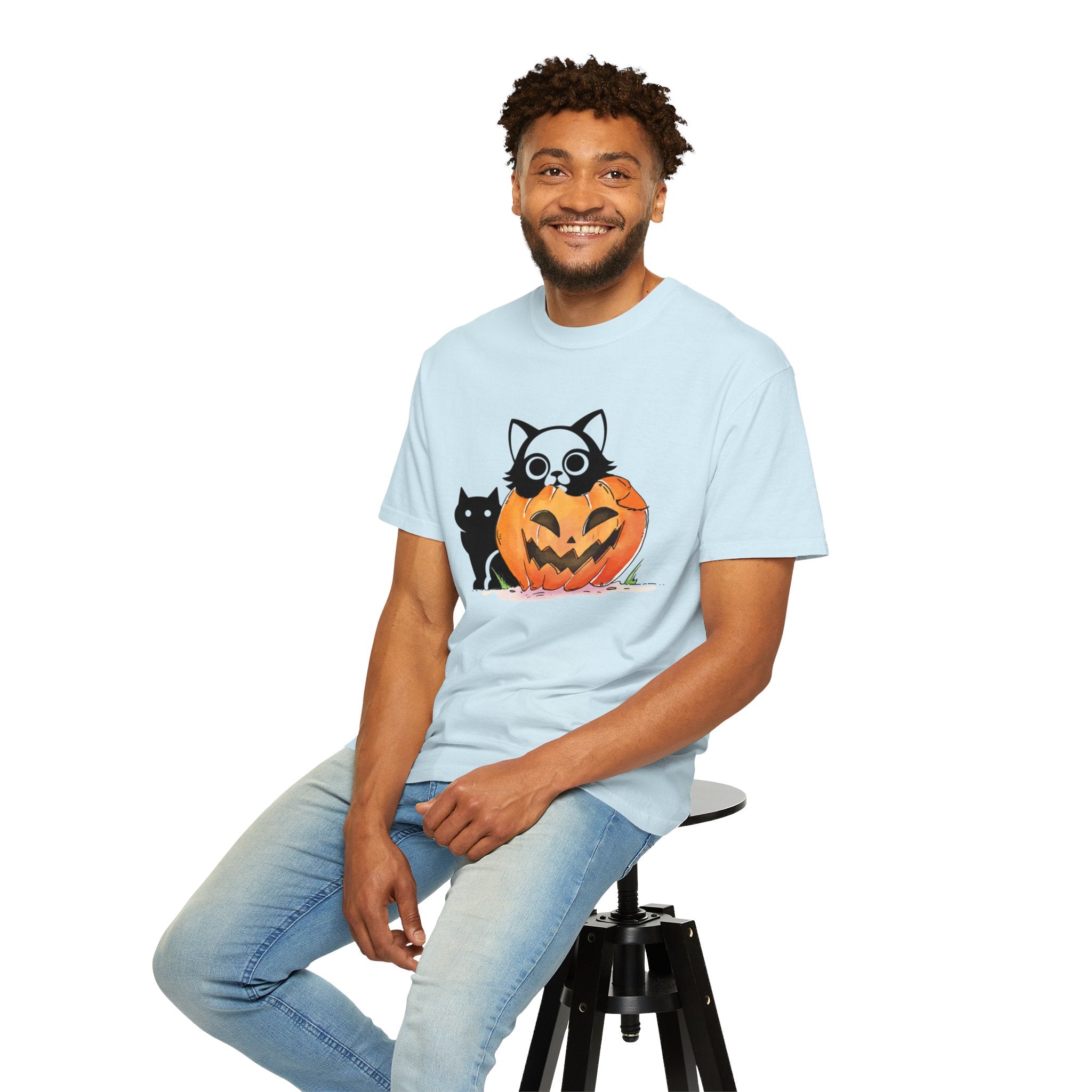 Vintage 90s Cat Halloween Shirt, Retro Halloween Shirt, Spooky Season Tee, Pumpkin Shirt, Halloween Shirt, Vintage Halloween Shirt