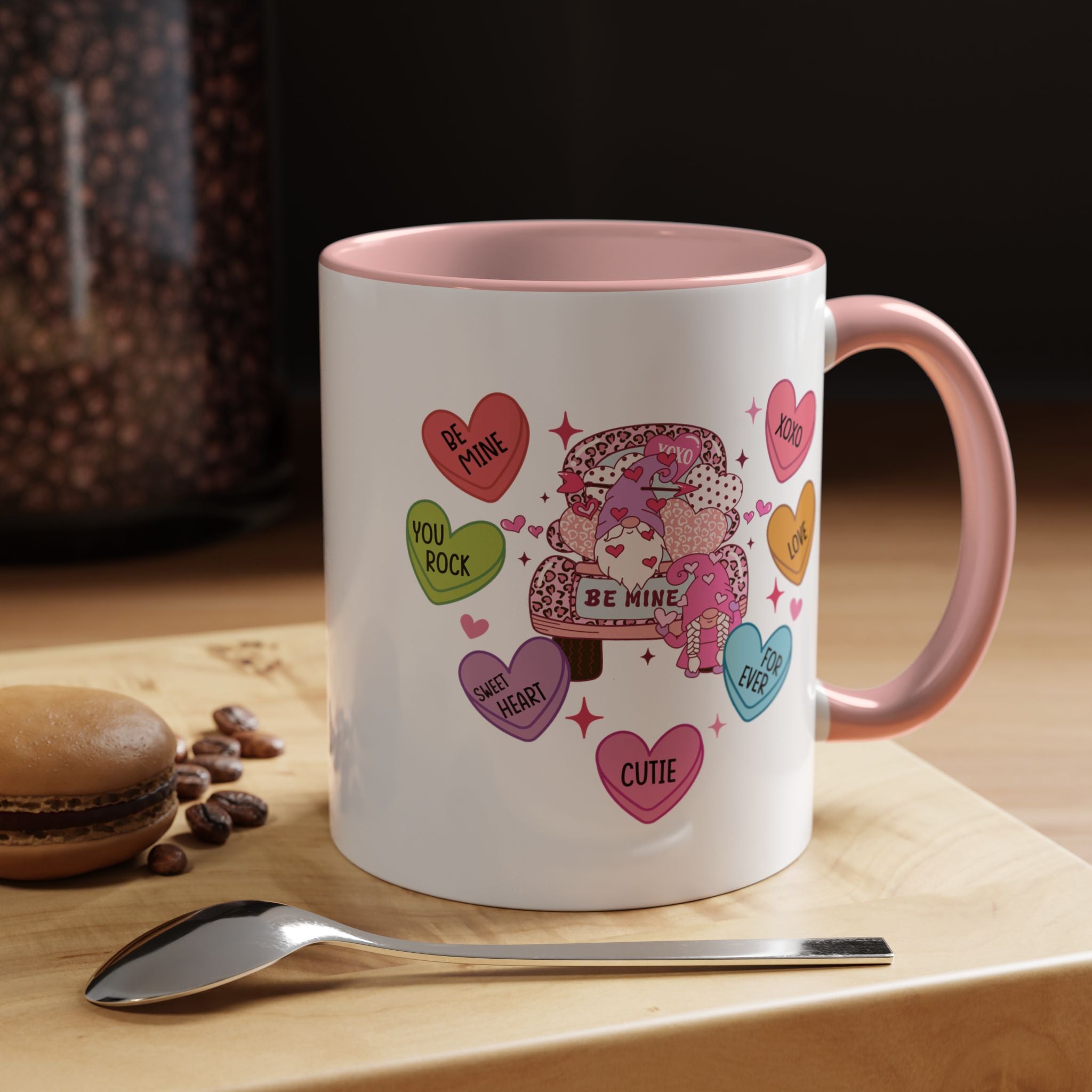 Candy Hearts Coffee Mug, Valentine's Conversation Hearts Mug, Valentines Day Coffee Mug, 15 oz 11 oz Mug, Pink Hearts Coffee Mug, Valentines Kitchen, Gift for Her