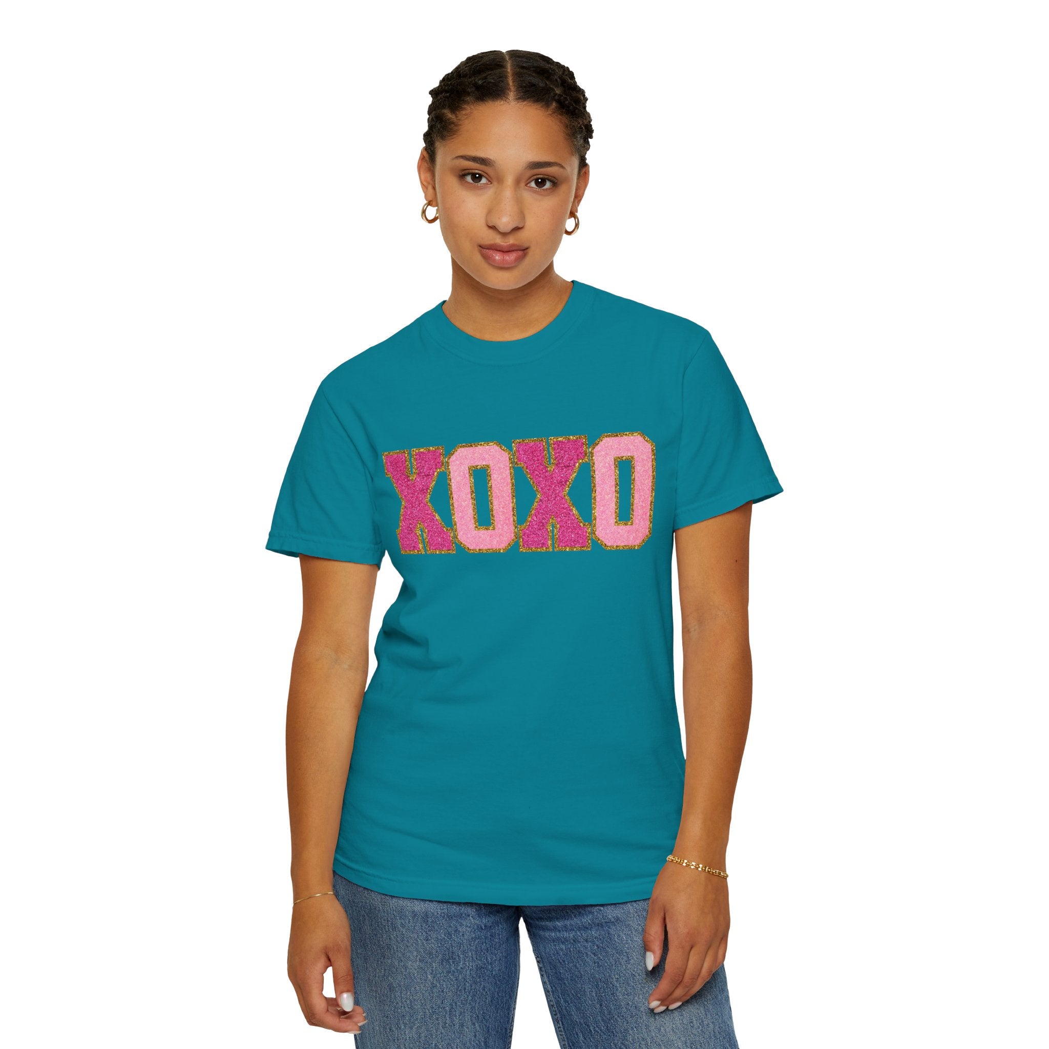 XOXO Valentine's Day Shirt, Faux Chenille Hugs and Kisses TShirt, Girlfriend Valentine Gift, Valentines Day Gift for Her, Love Wins Shirt