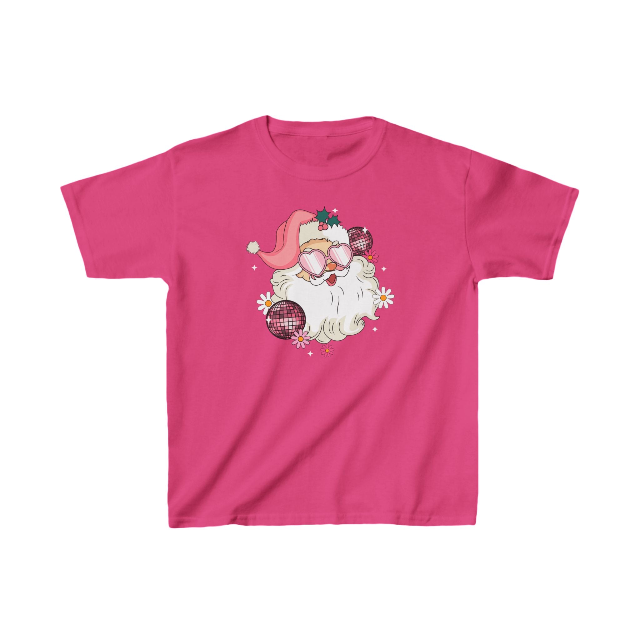 Retro Pink Santa Christmas Kids Shirt Gift for Her Holiday Apparel Pink Christmas Family Pajamas Retro Christmas Shirt Xmas Clothing Kids Tees