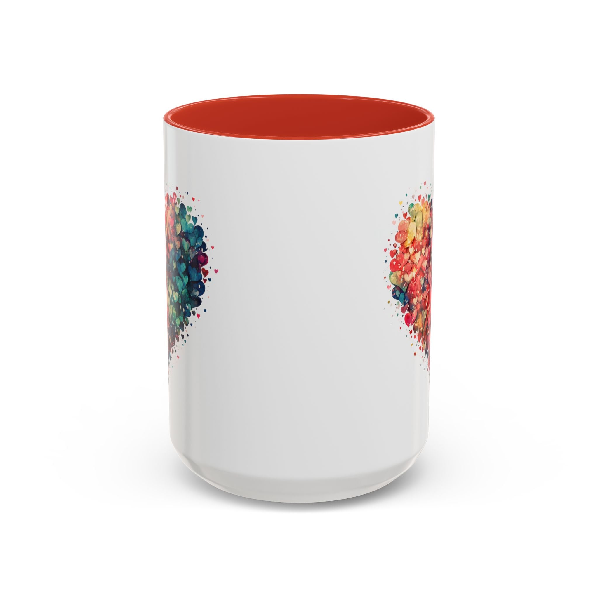 Watercolor Heart Coffee Mug, Heart Mug, Two-Tone Coffee Mugs, 11oz & 15oz Mug, Watercolor Heart Mug