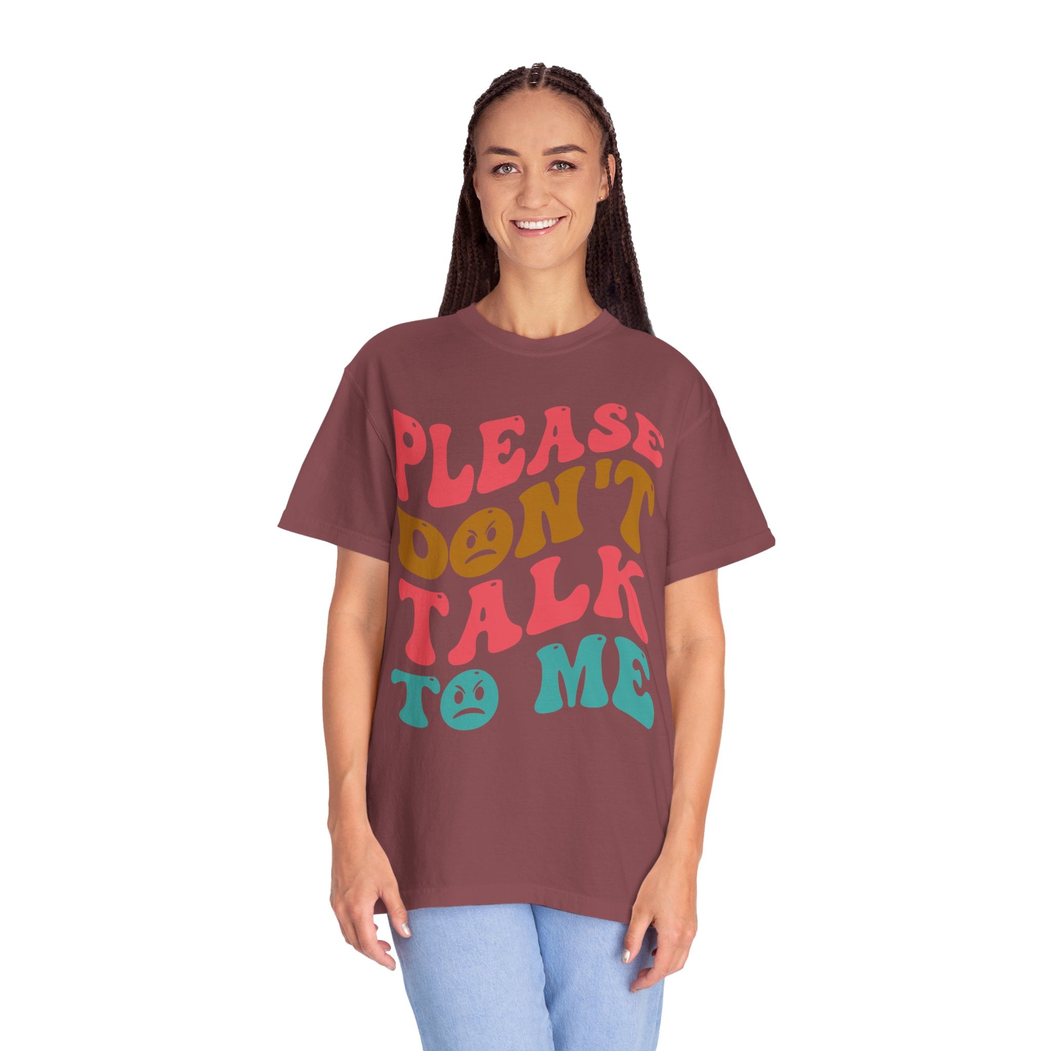 Please don't talk to me shirt, Funny introvert shirt, Words on back retro, Sarcastic introvert gift