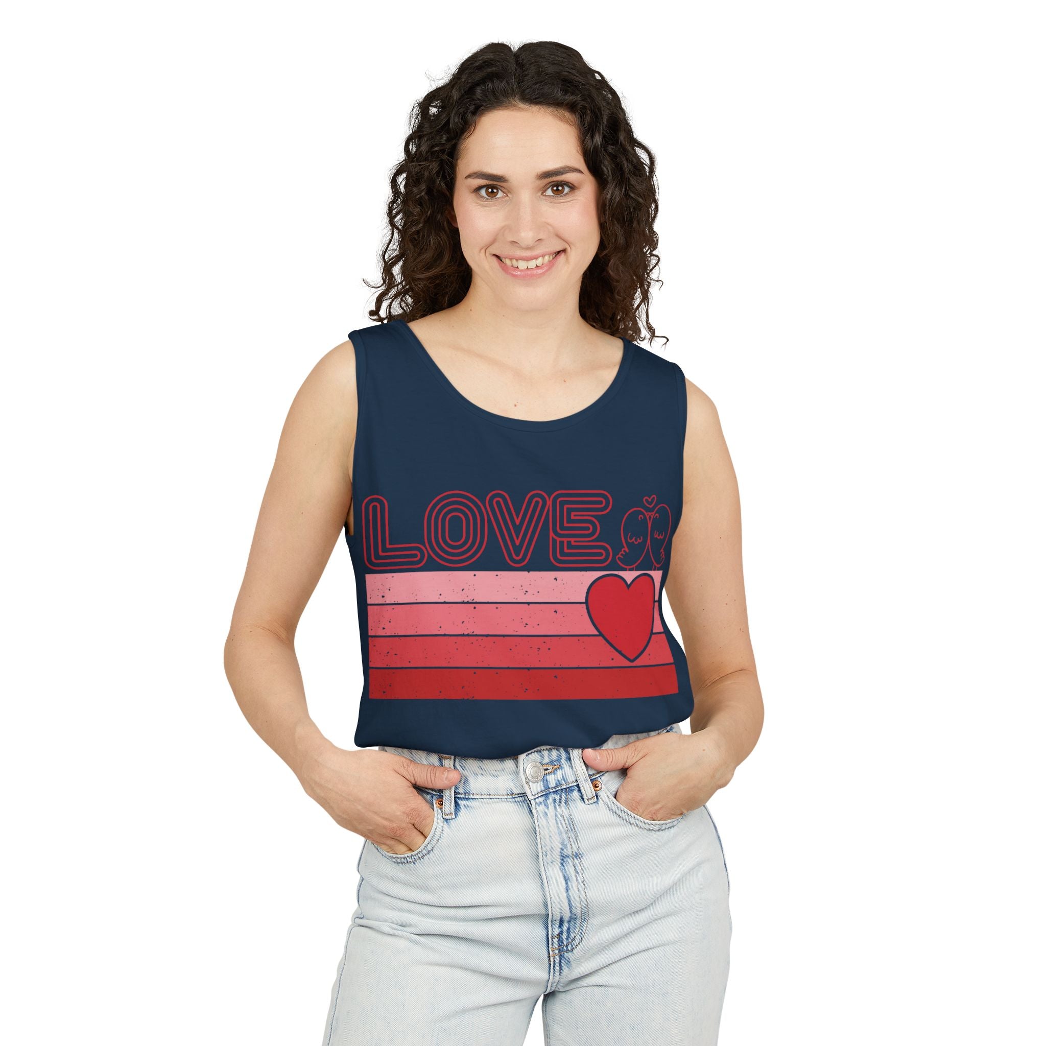 Retro Love Valentines Day Tank Top, Valentines Day Shirts For Woman, Heart Tank Top, Cute Valentine Shirt, Valentines Day Gift, Valentines Gift