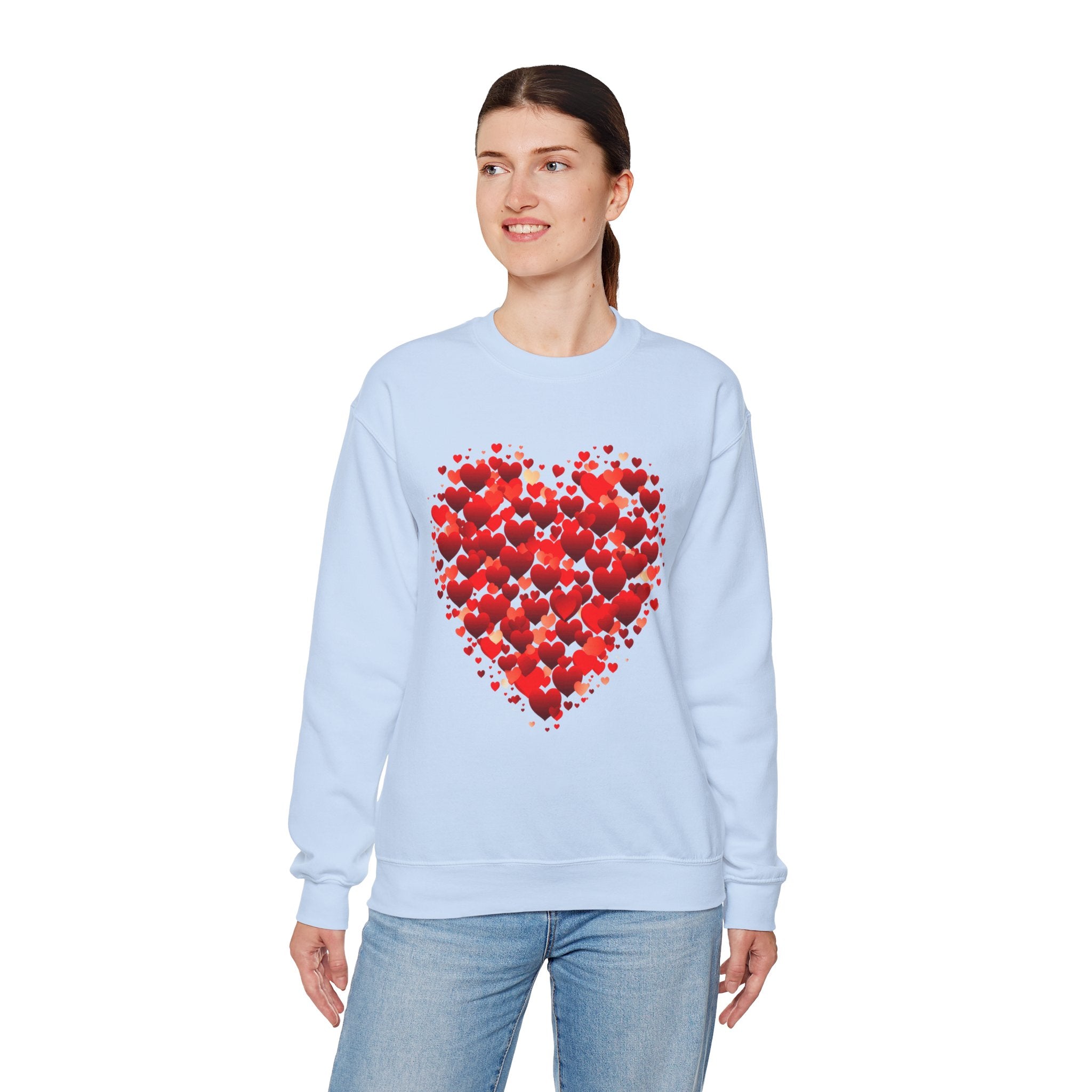 Valentines Day Cute Heart Sweatshirt, Valentines Shirt, Valentines Double Heart Sweatshirt, Red Heart Sweater, Valentines Love Shirt, Love Sweater