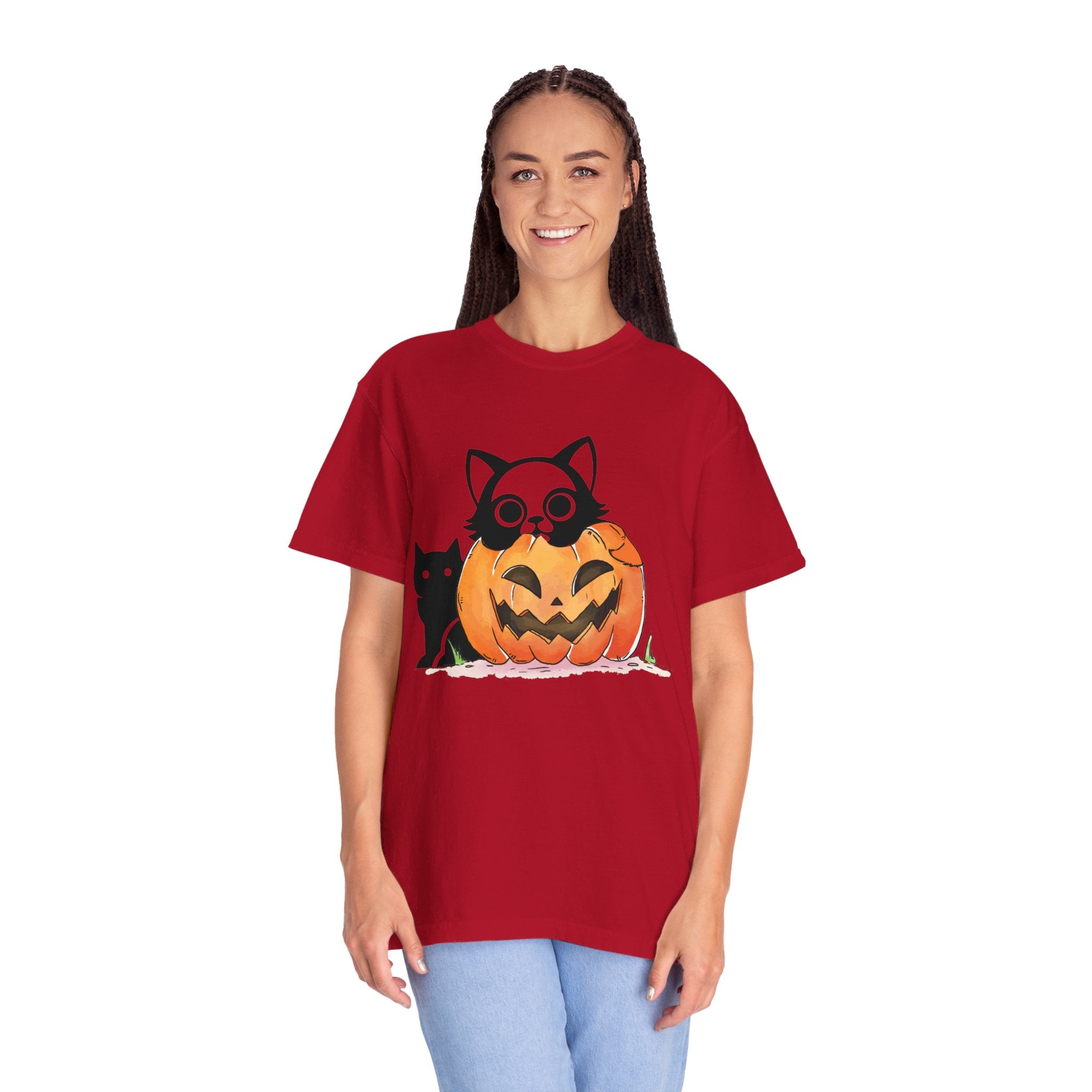 Vintage 90s Cat Halloween Shirt, Retro Halloween Shirt, Spooky Season Tee, Pumpkin Shirt, Halloween Shirt, Vintage Halloween Shirt