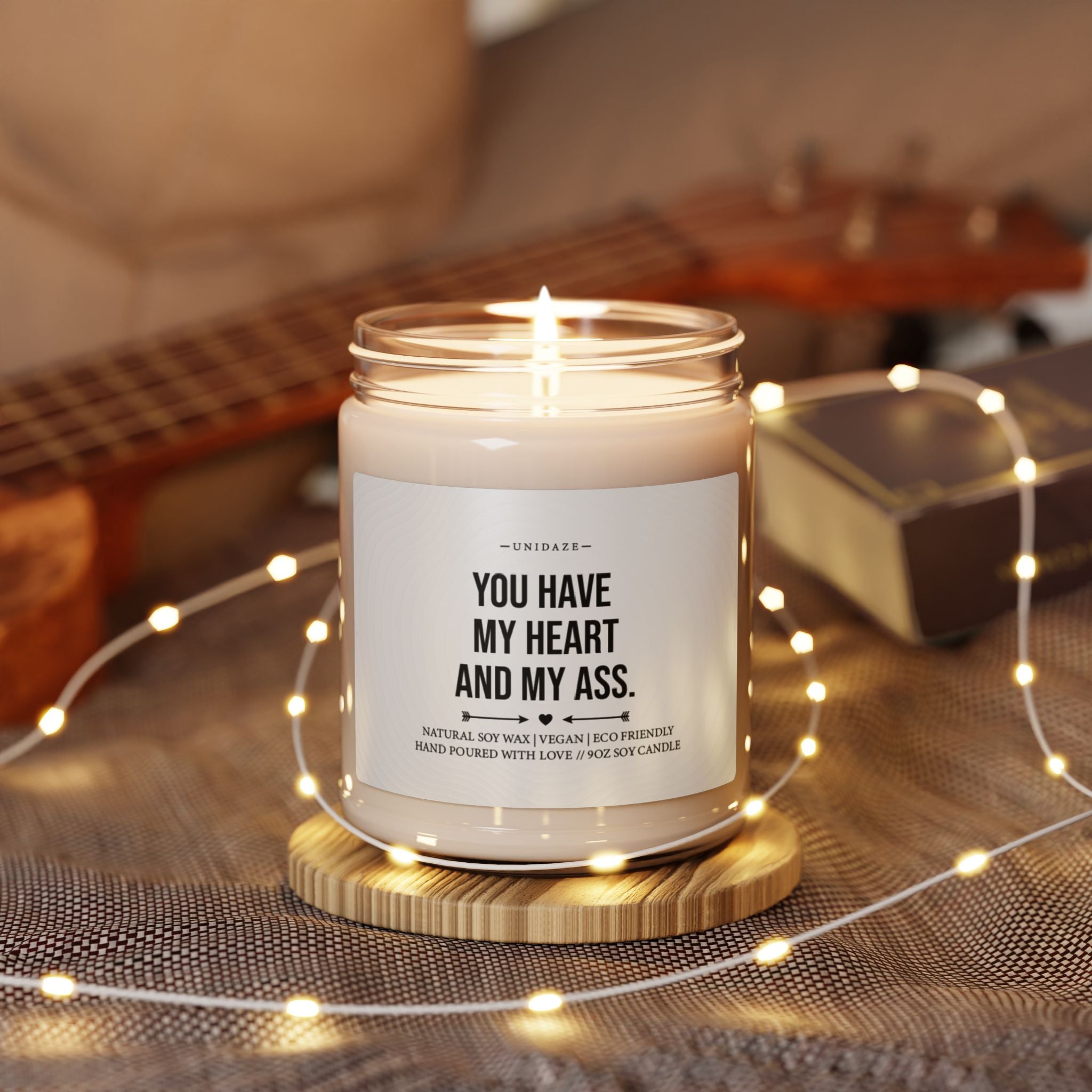 You Have My Heart and My Ass Scented Candle, Couples, Boyfriend Gift, Present for Husband, Boy Friend, Valentines