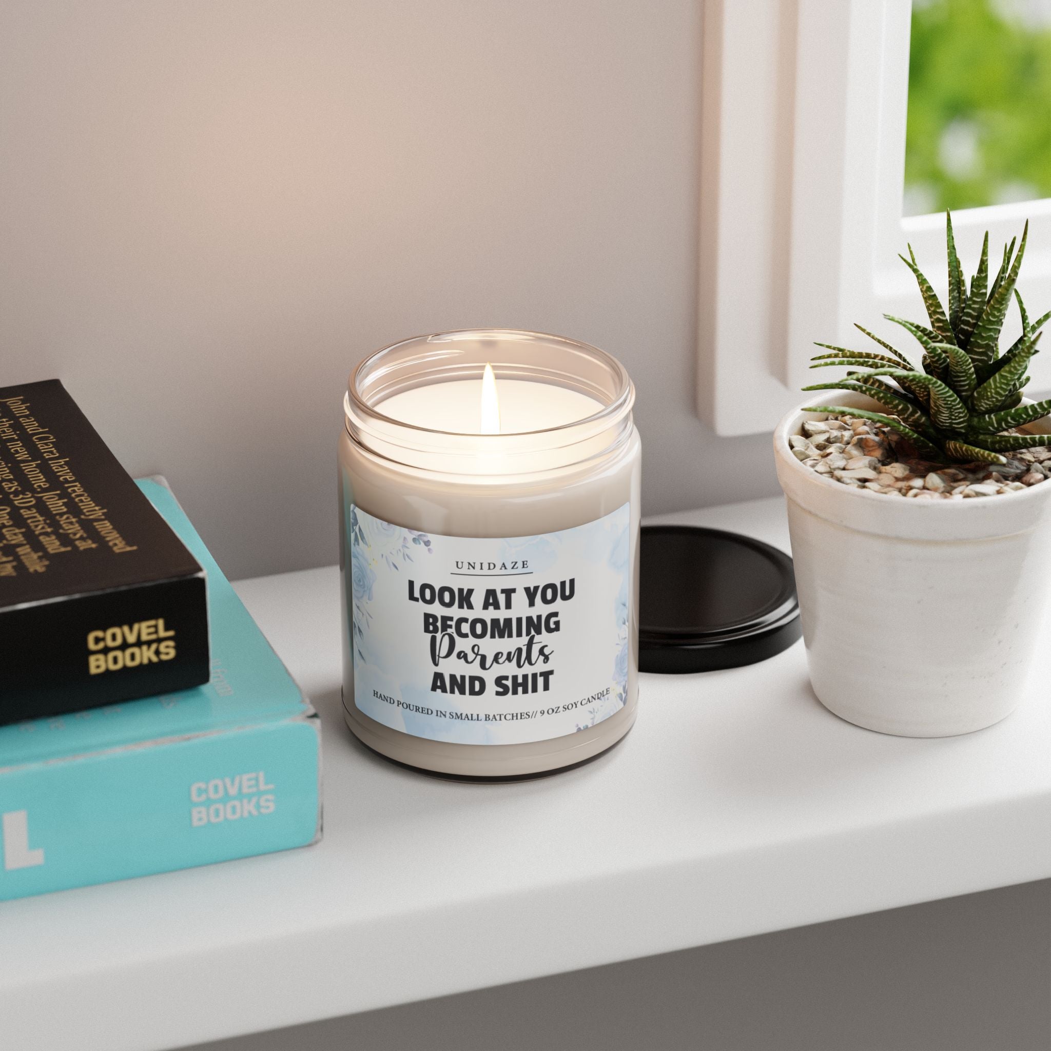 UNIDAZE Look at You Becoming Parents and Shit Candle, New Parents Gift, Funny Baby Shower Gift, First Time Parents Gift, Parents To Be Gift Printify Assembled in the USA Assembled in USA baby shower gift Bio candle gift candle gift box candles cute candle Decor decorative candles Eco-friendly expecting parents gender reveal gift gift for new parents Halloween Holiday Picks Home & Living Home Decor housewarming gift Made in the USA Made in USA new dad mom gift new parent gift parents to be soy wax candle