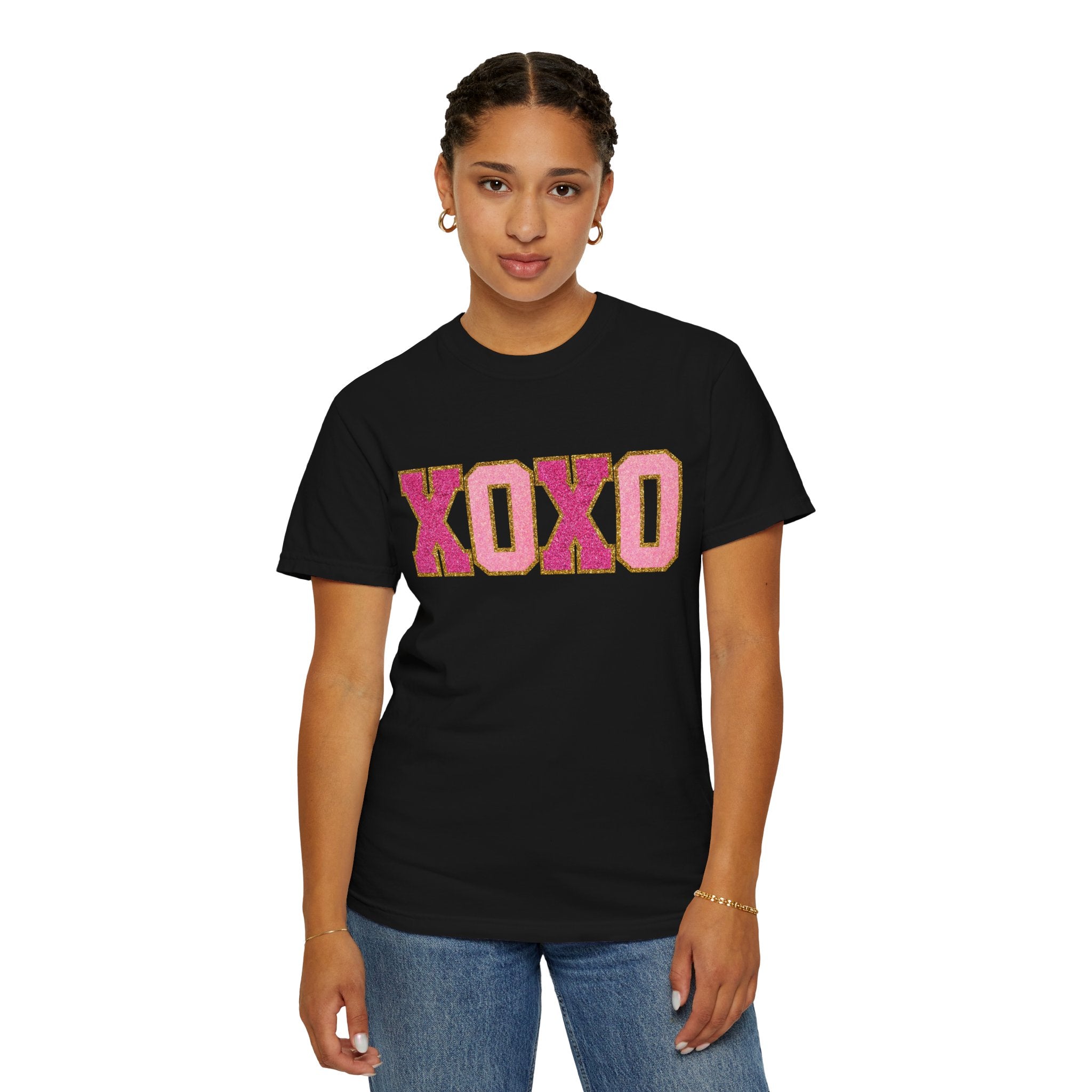 XOXO Valentine's Day Shirt, Faux Chenille Hugs and Kisses TShirt, Girlfriend Valentine Gift, Valentines Day Gift for Her, Love Wins Shirt