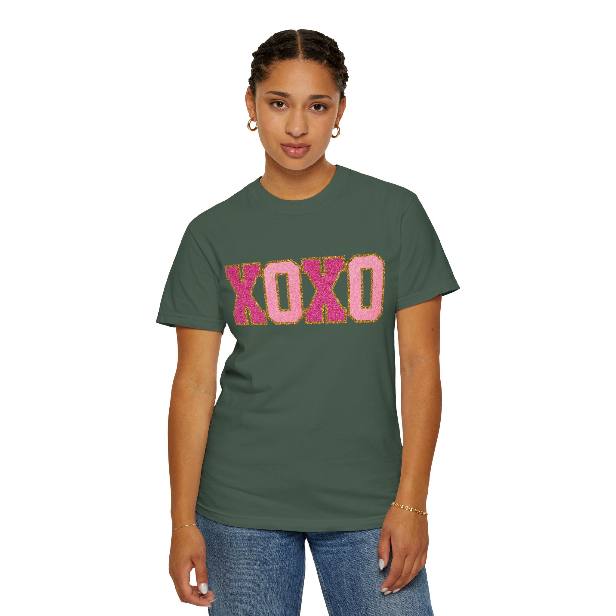 XOXO Valentine's Day Shirt, Faux Chenille Hugs and Kisses TShirt, Girlfriend Valentine Gift, Valentines Day Gift for Her, Love Wins Shirt