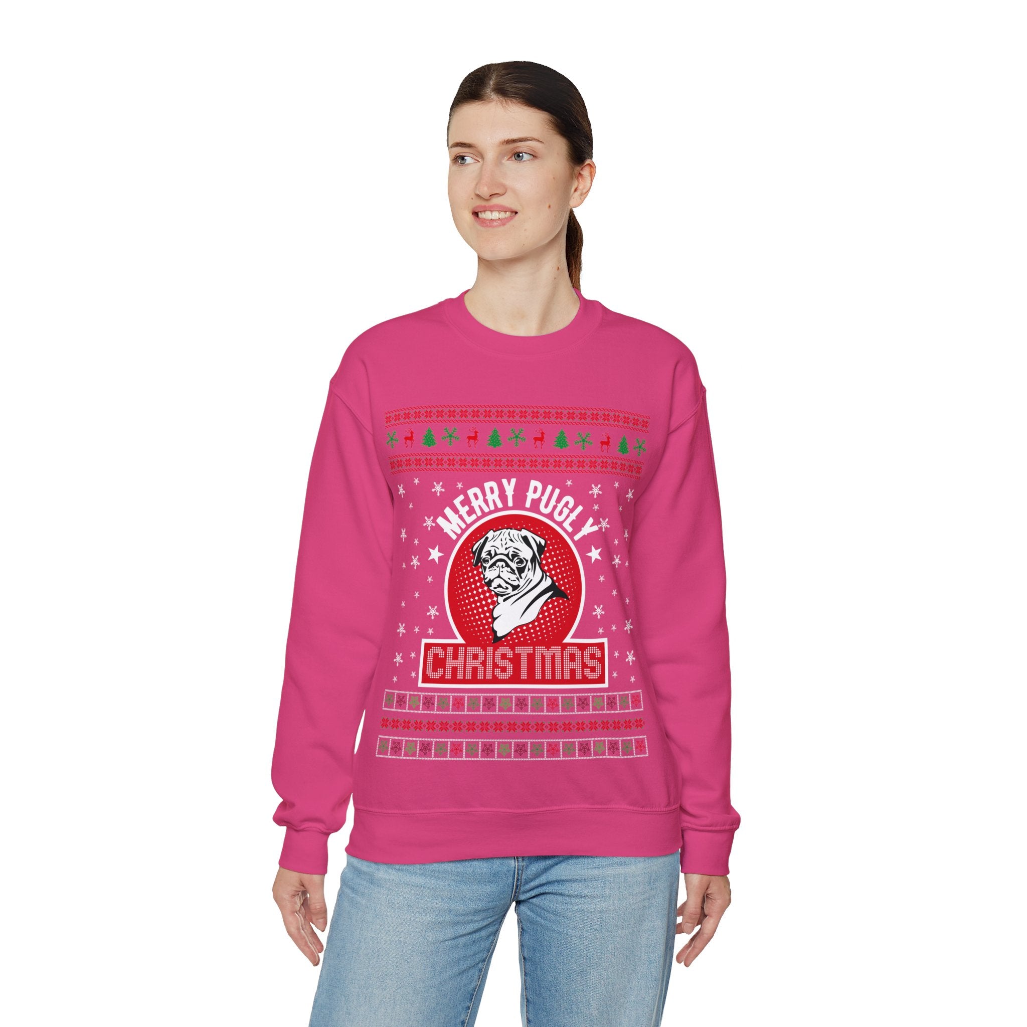 Ugly Pug Christmas Sweatshirt, Pug Christmas Sweater, Xmas Gift For Dog Mom, Pug Lover Jumper