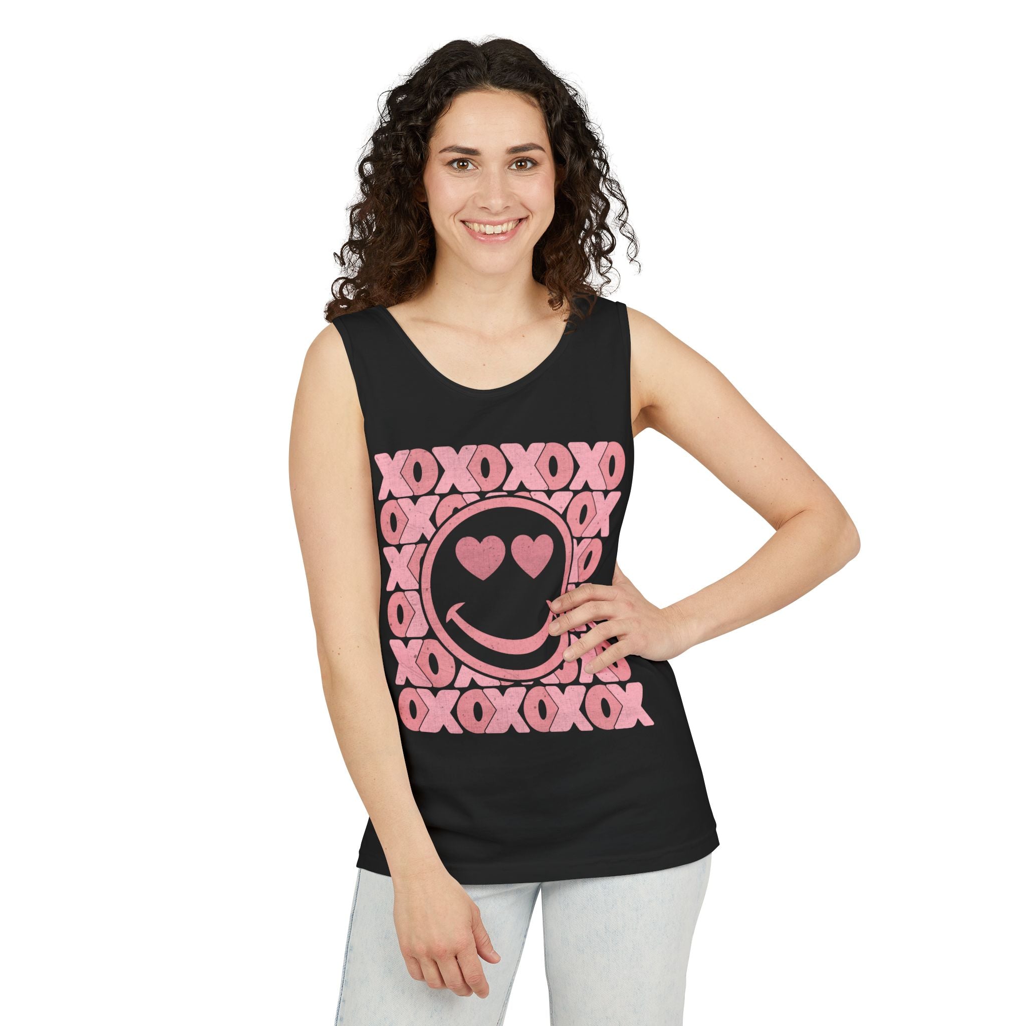 XOXO Smiley Face Tank Top, Valentine Heart Shirt, Love T-Shirt, XOXO Happy Smiley Face Tank Top, Valentines Day Gift, XOXO Heart Tee