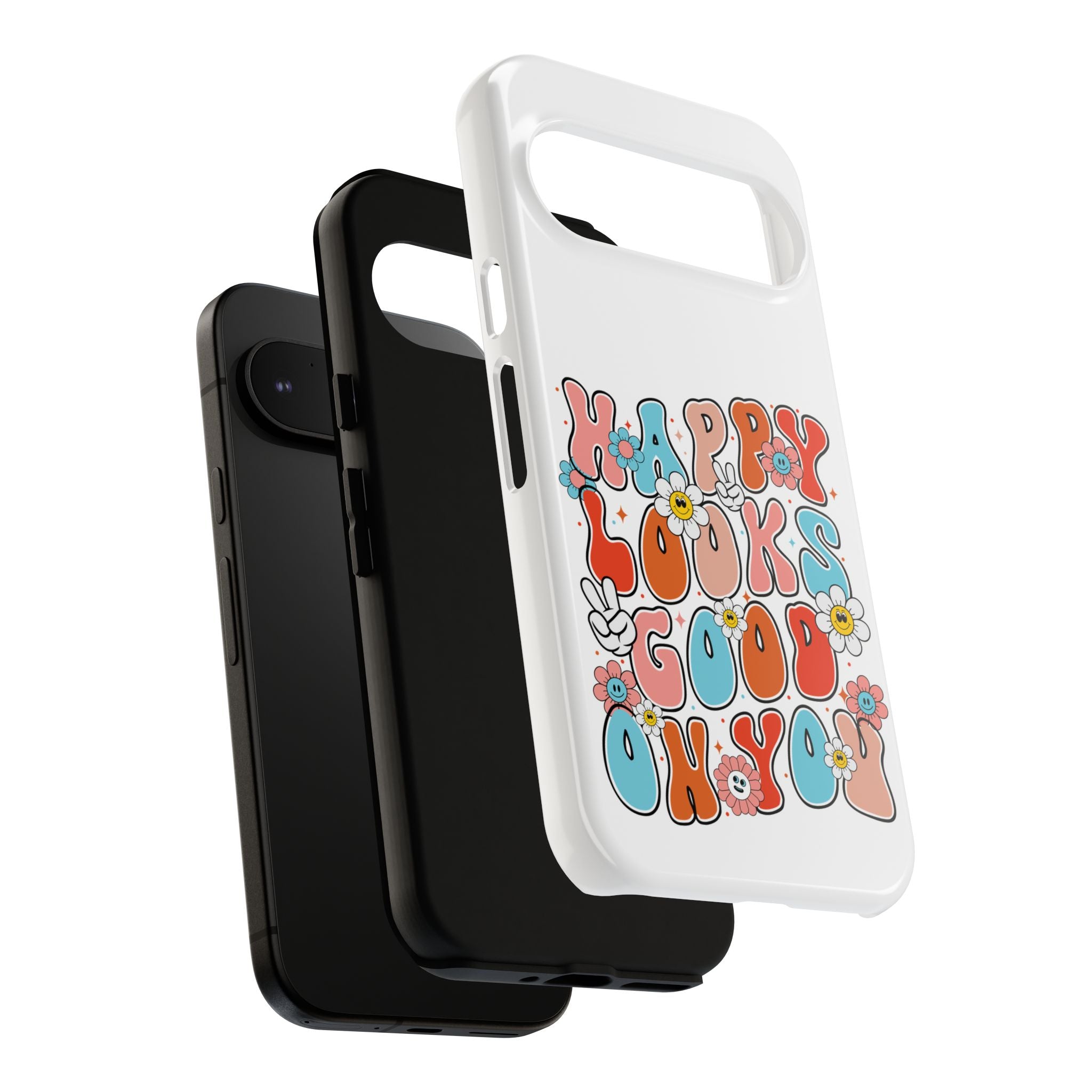 Happy Looks Good on You Phone Case, Mental Health Phone Case, Inspirational Phone Case, Therapist Gift, Depression Phone Case, iPhone, Google Pixel & Samsung Galaxy